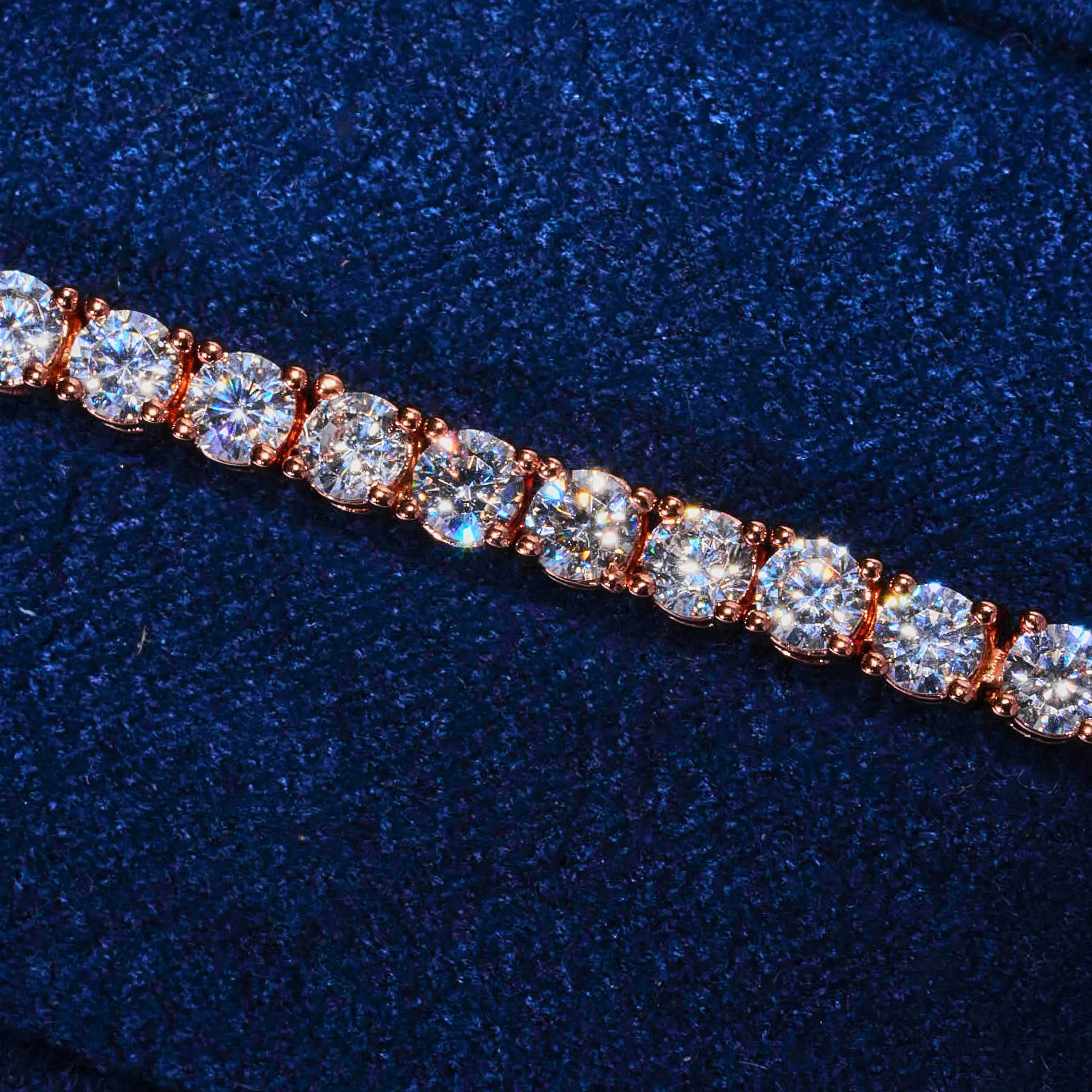 3mm Moissanite Tennis Bracelet - Rose Gold - 925 Silver - D Colour - VVS1