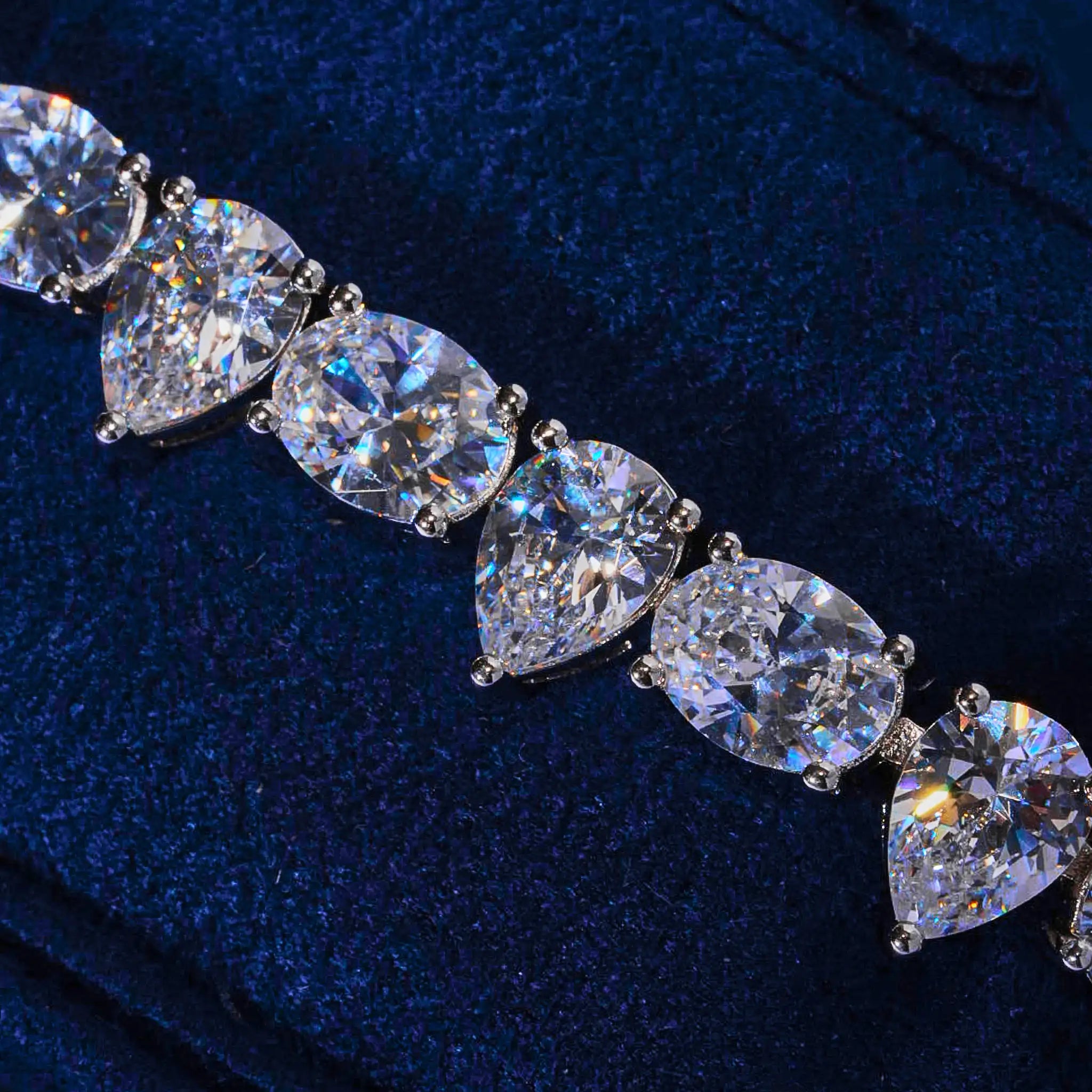 Moissanite Opal and Pear Tennis Bracelet - 925 Silver - D Colour - VVS1