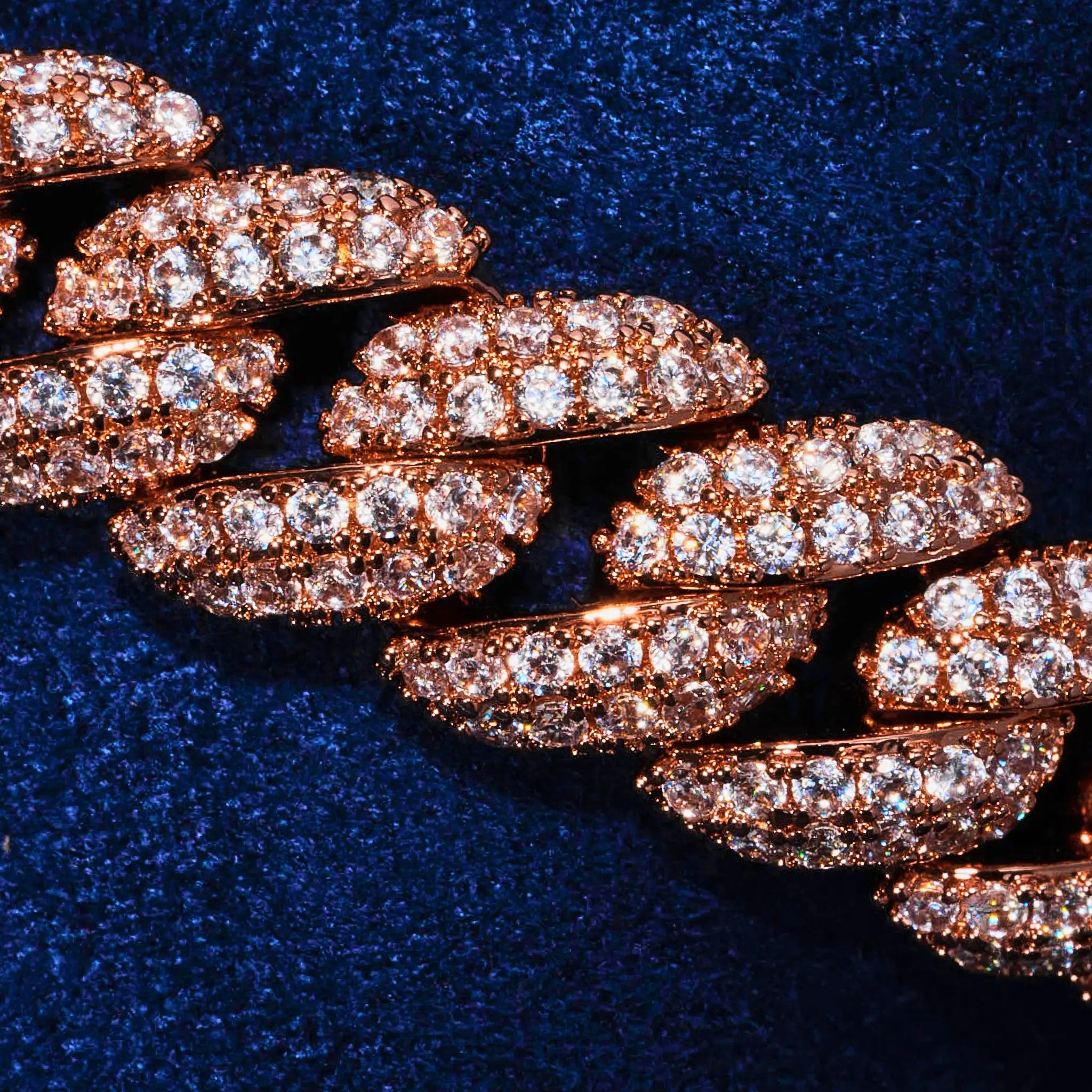 8mm Moissanite Iced Cuban Link Bracelet - Rose Gold - 925 Silver - D Colour - VVS1