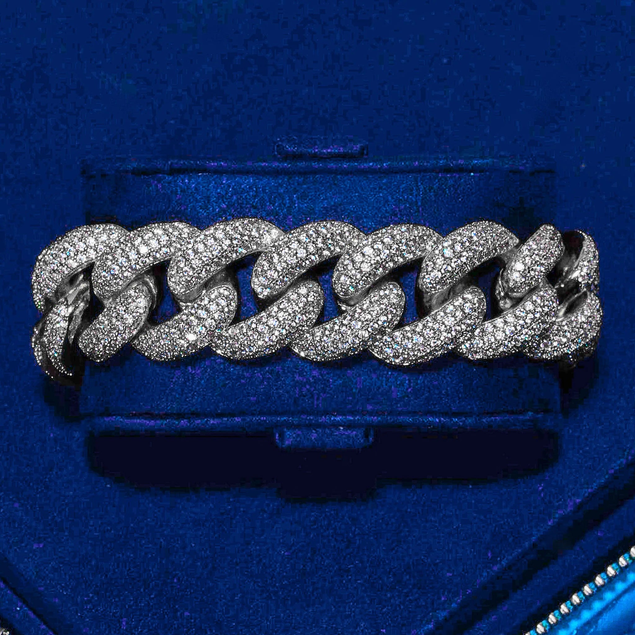 20mm Iced Cuban Bracelet - White Gold