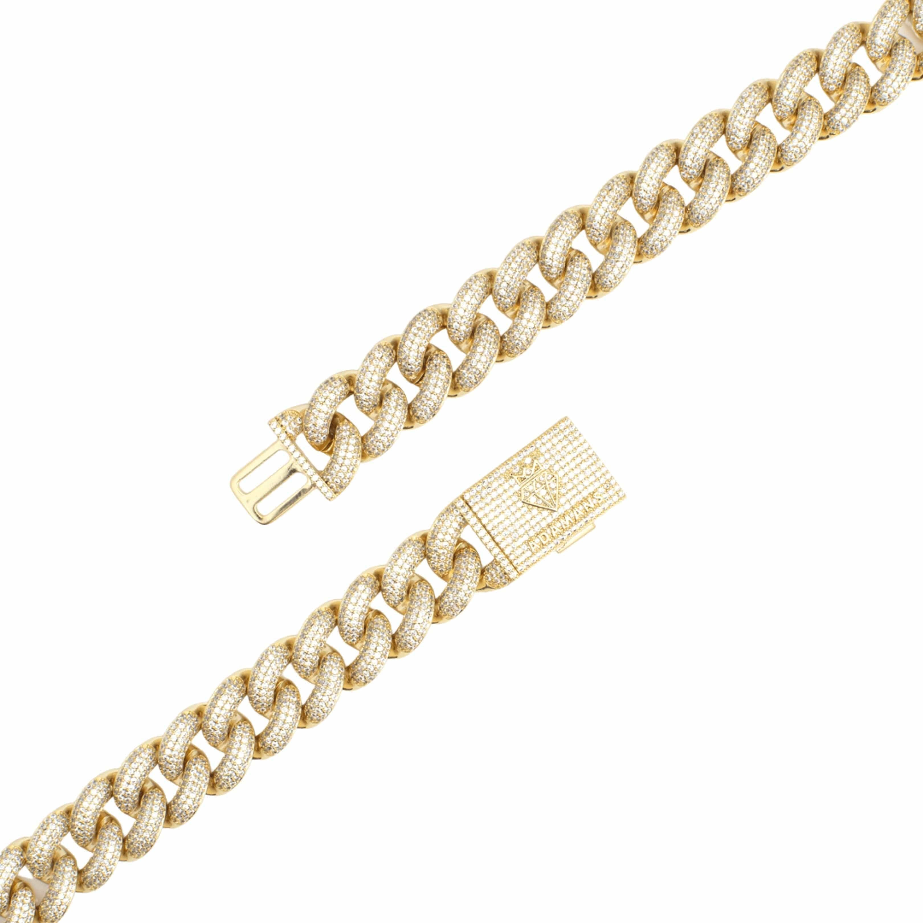 20mm Iced Cuban Bracelet - Gold