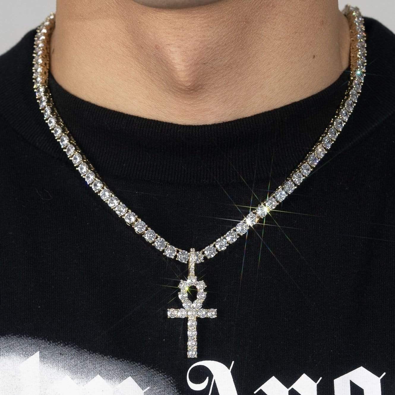 Adamans No Chain Diamond Ankh Pendant - Gold