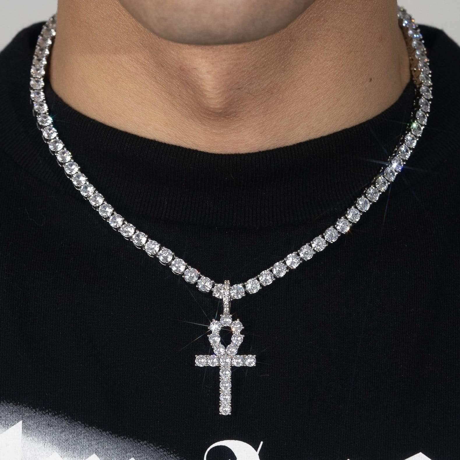 Adamans No Chain Diamond Ankh Pendant - White Gold