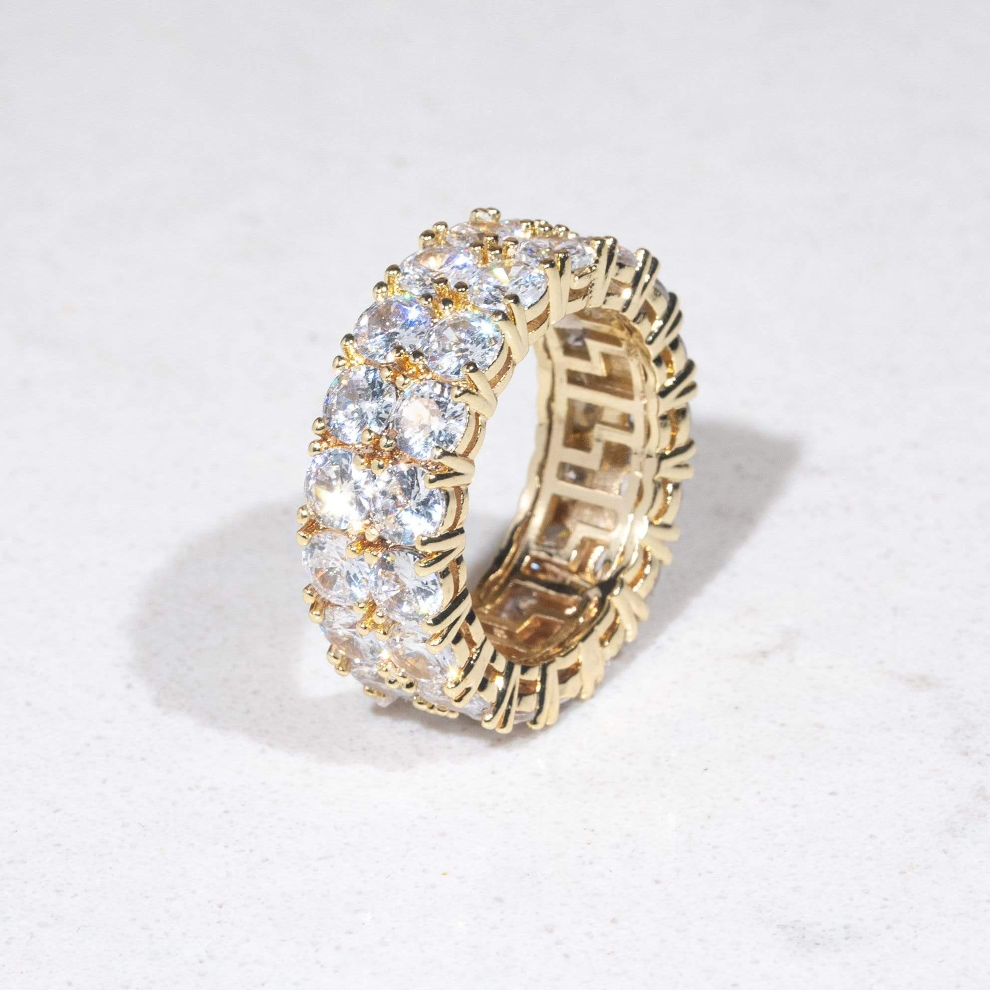 Lab Diamond Double Row Ring - 18k Vermeil - D Colour - VVS1