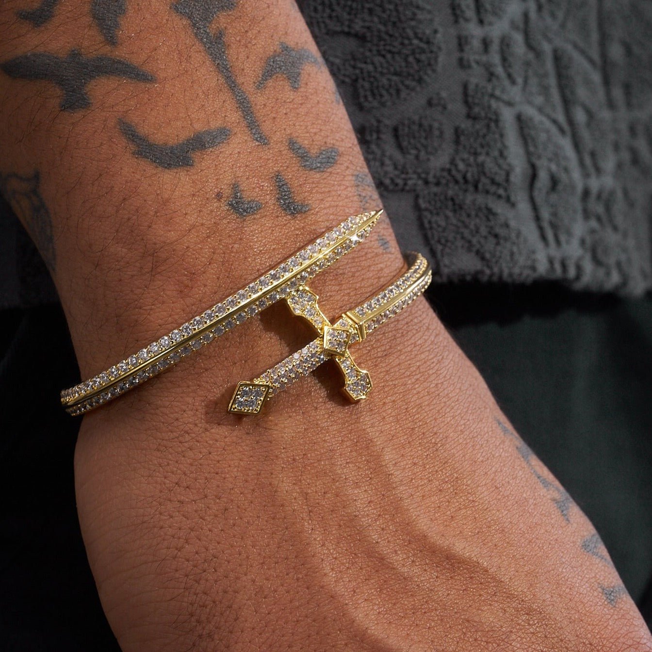 Iced Dagger Bracelet - Gold