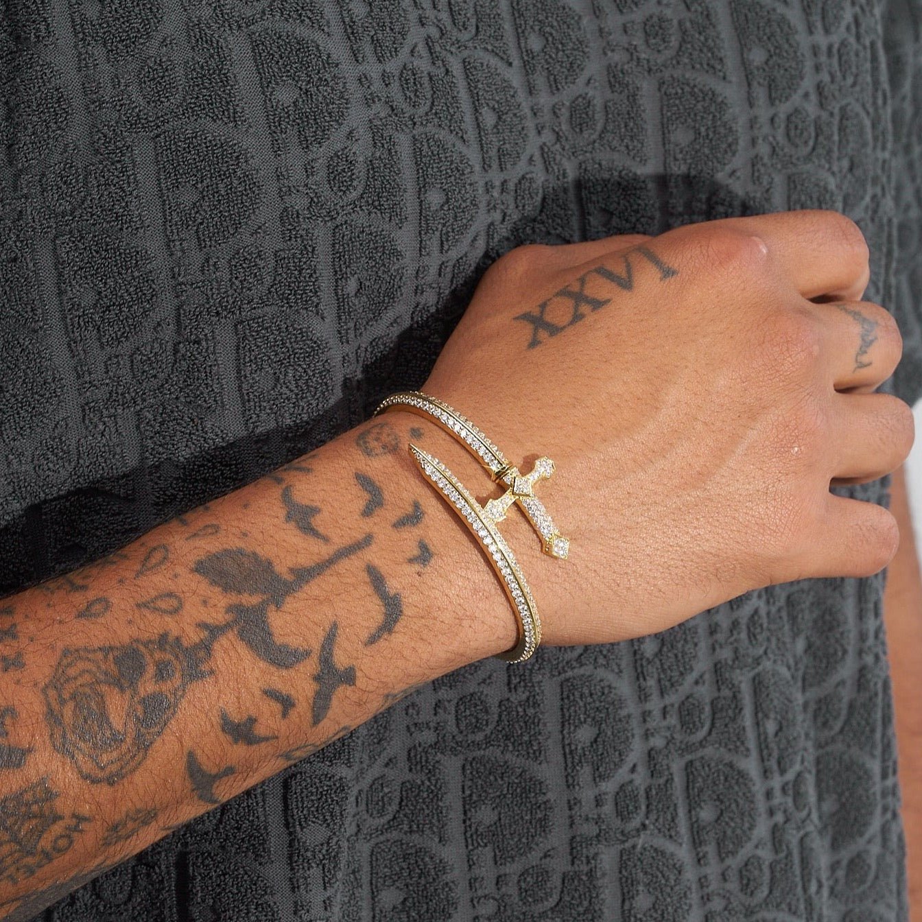 Iced Dagger Bracelet - Gold
