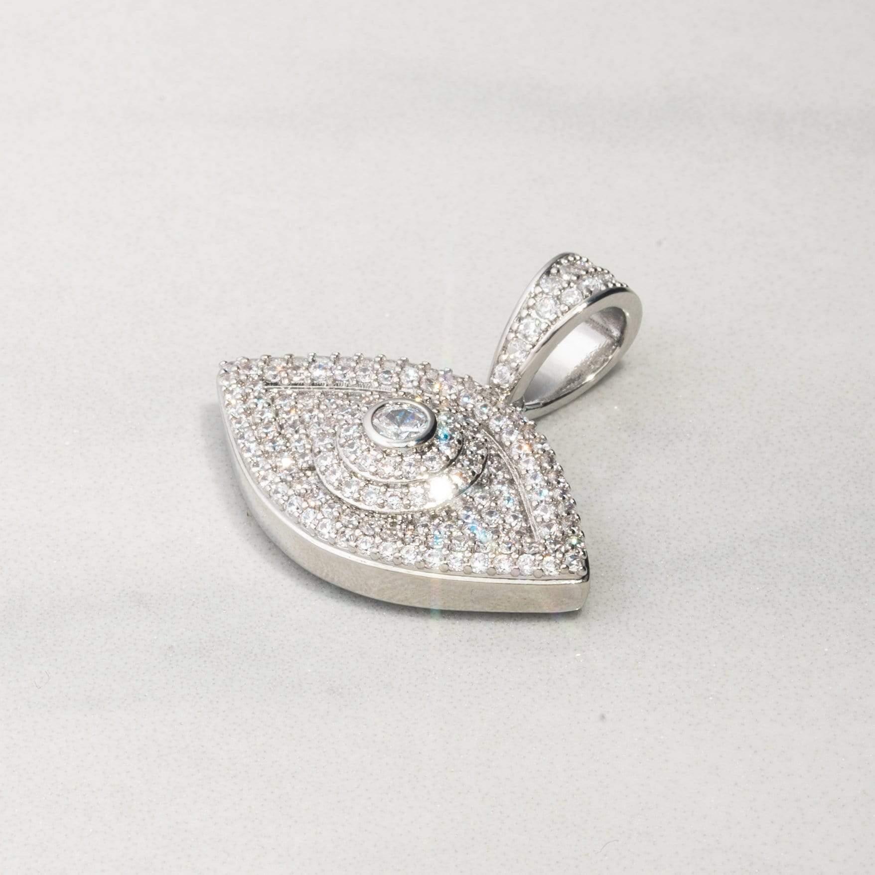 Moissanite Iced Eye Pendant - 925 Silver - D Colour - VVS1