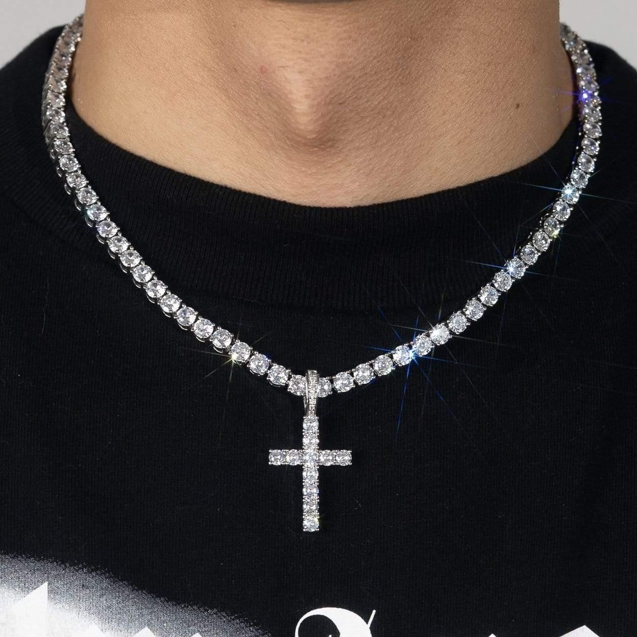 Moissanite Cross Pendant - 925 Silver - D Colour - VVS1