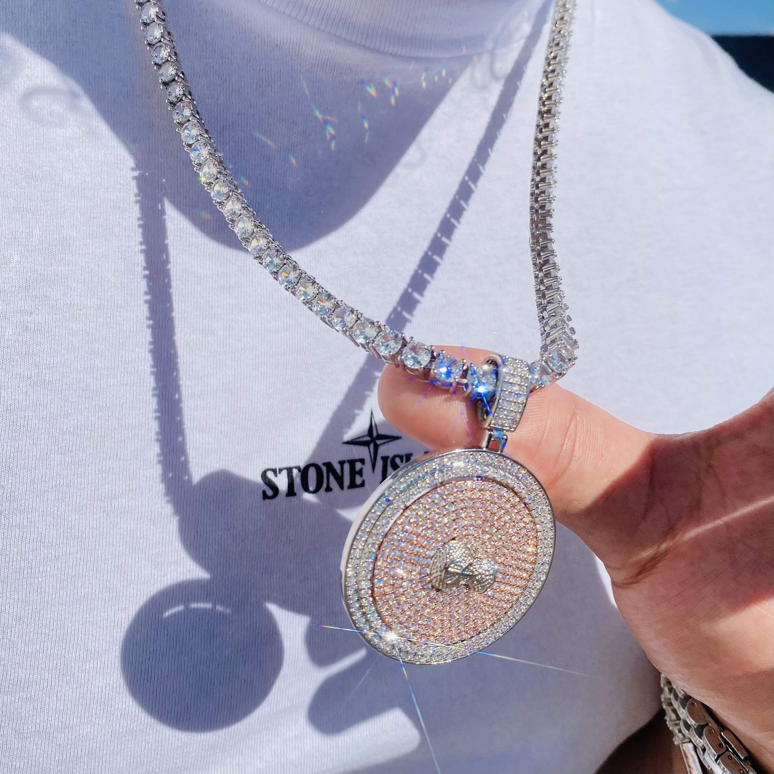Money Bag Spinning Pendant - Two Tone