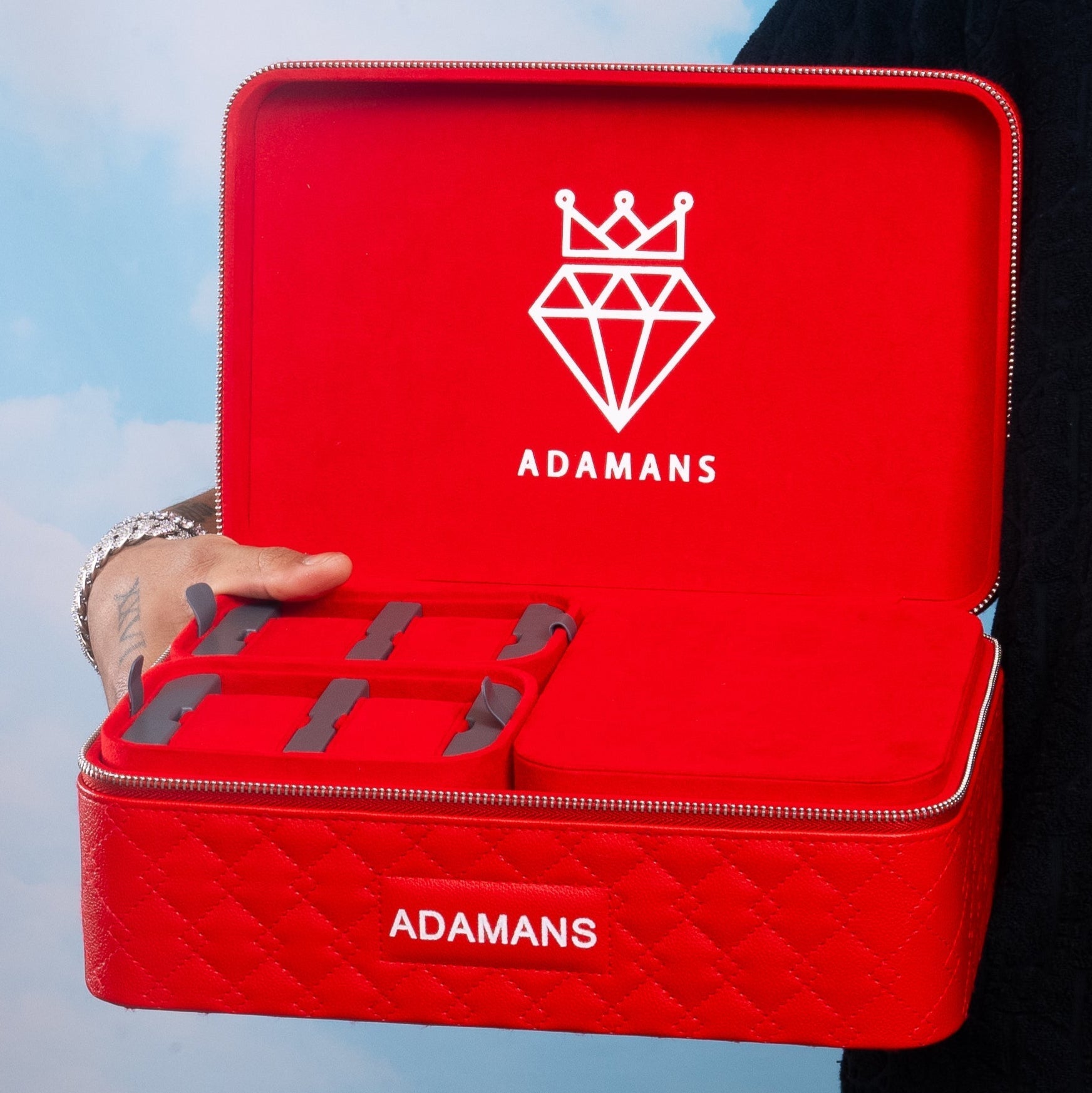 Leather Travel Jewelry Case - Red