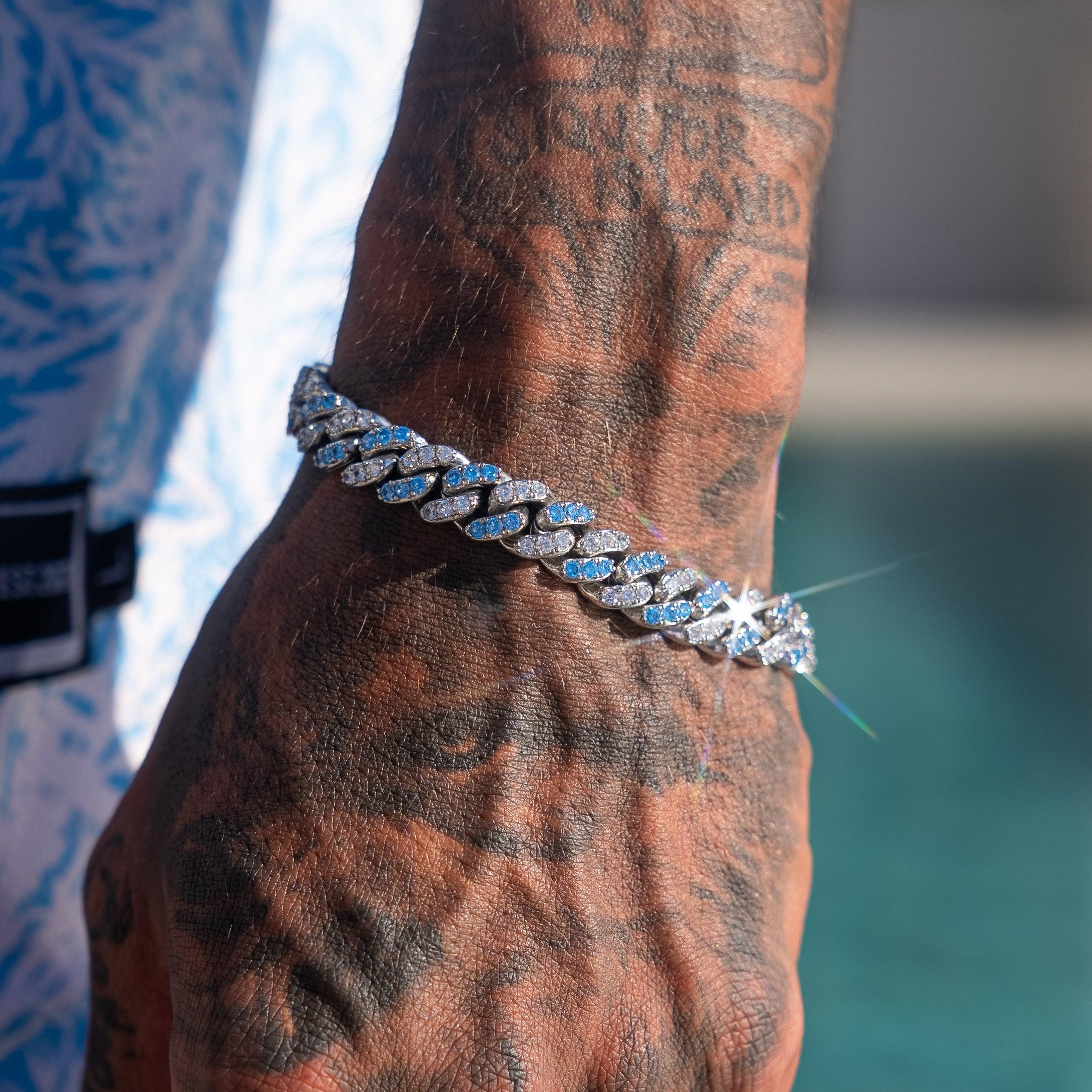10mm Iced Cuban Bracelet - Two Tone - Adamans