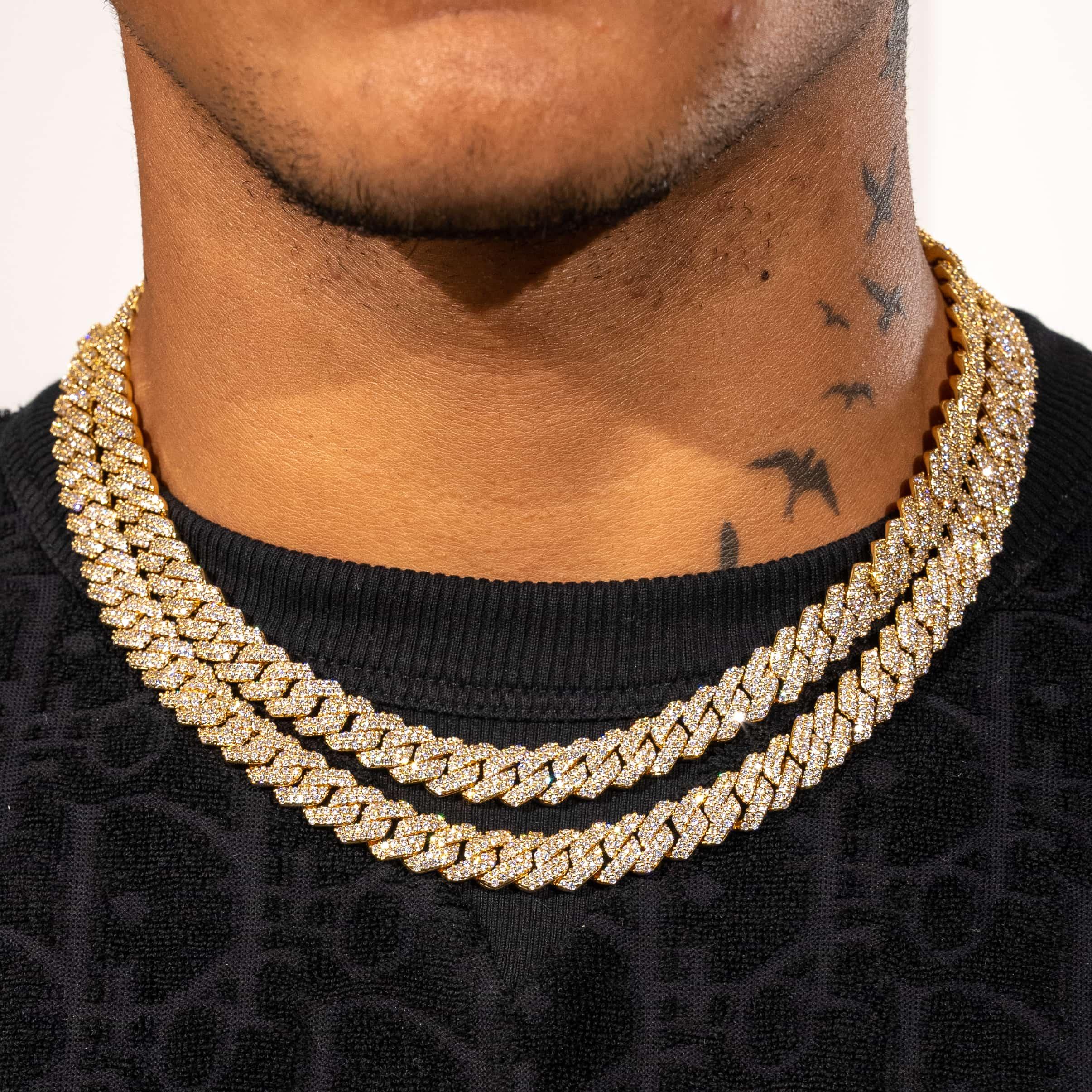 10mm Lab Diamond Monaco Chain - 18k Vermeil - D Colour - VVS1