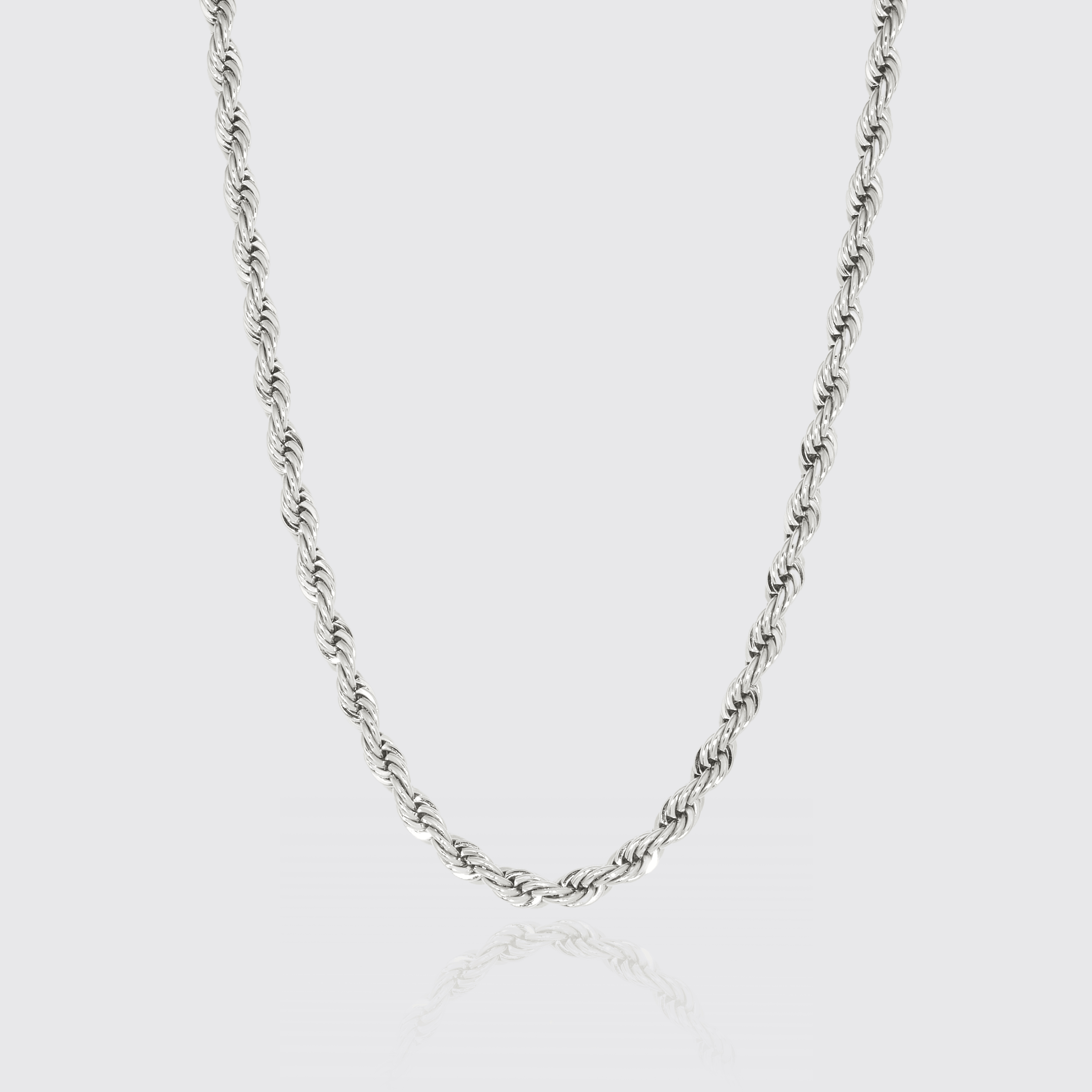 8mm Rope Chain - White Gold