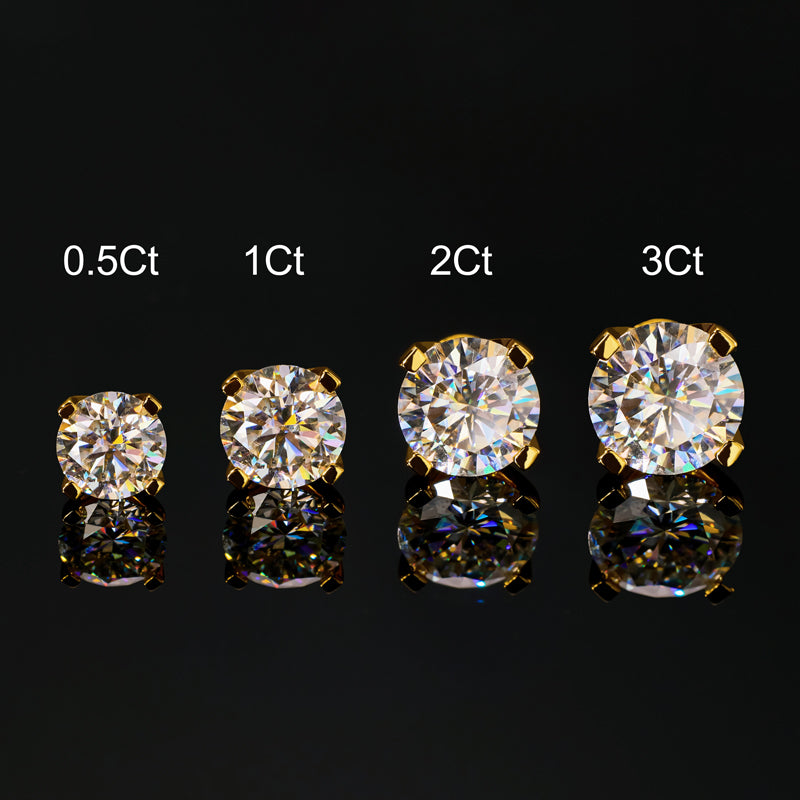 Helloice 925S & VVS Moissanite Solitaire Stud Earrings