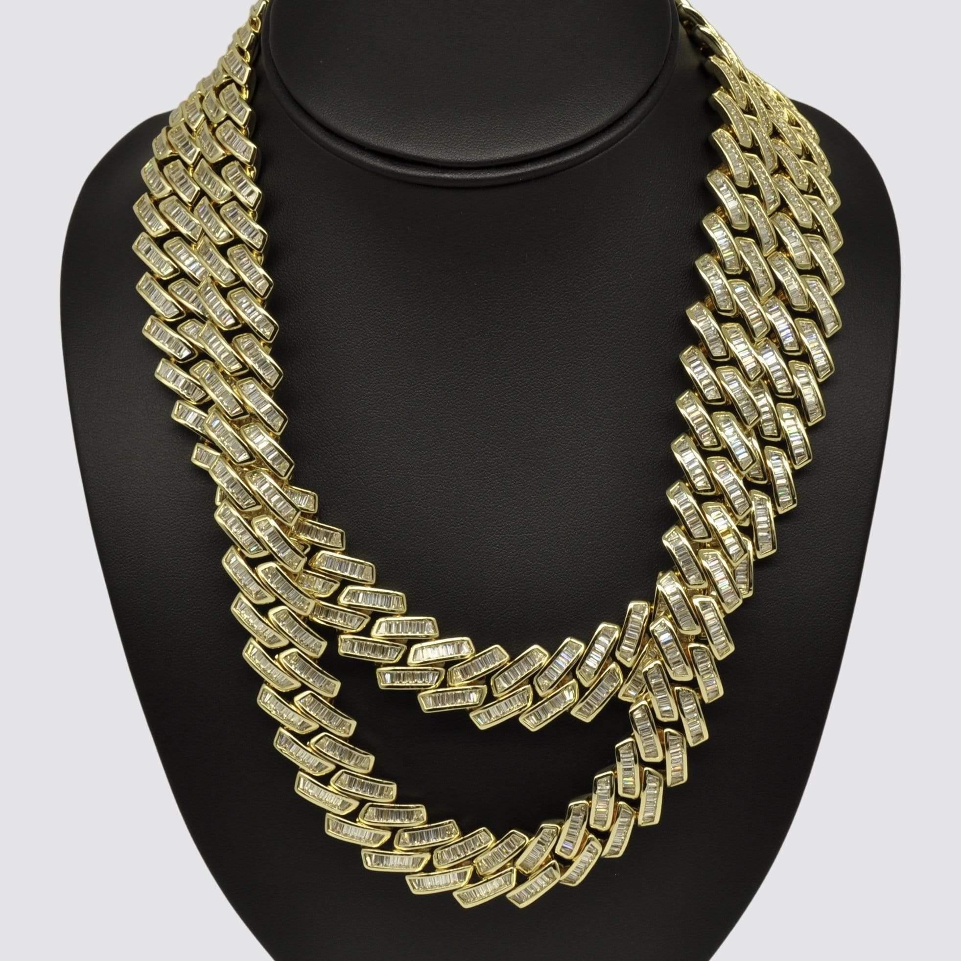 20mm Baguette Chain Bundle 20" & 22" - Gold