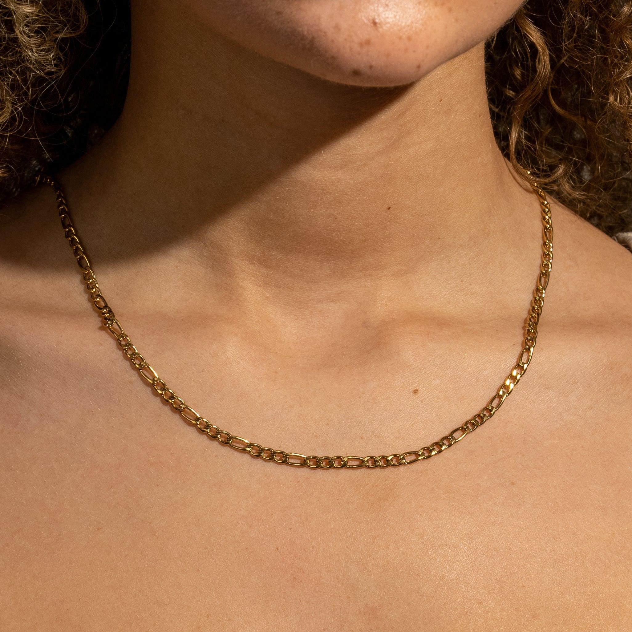 4mm Figaro Chain - Gold