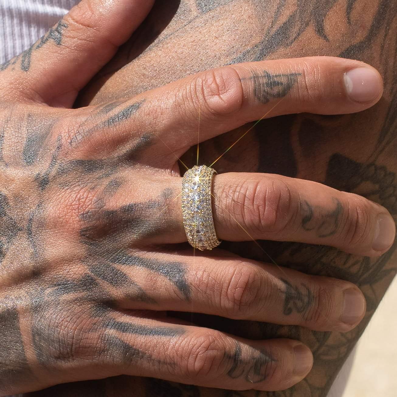 5 Row Iced Ring - Gold