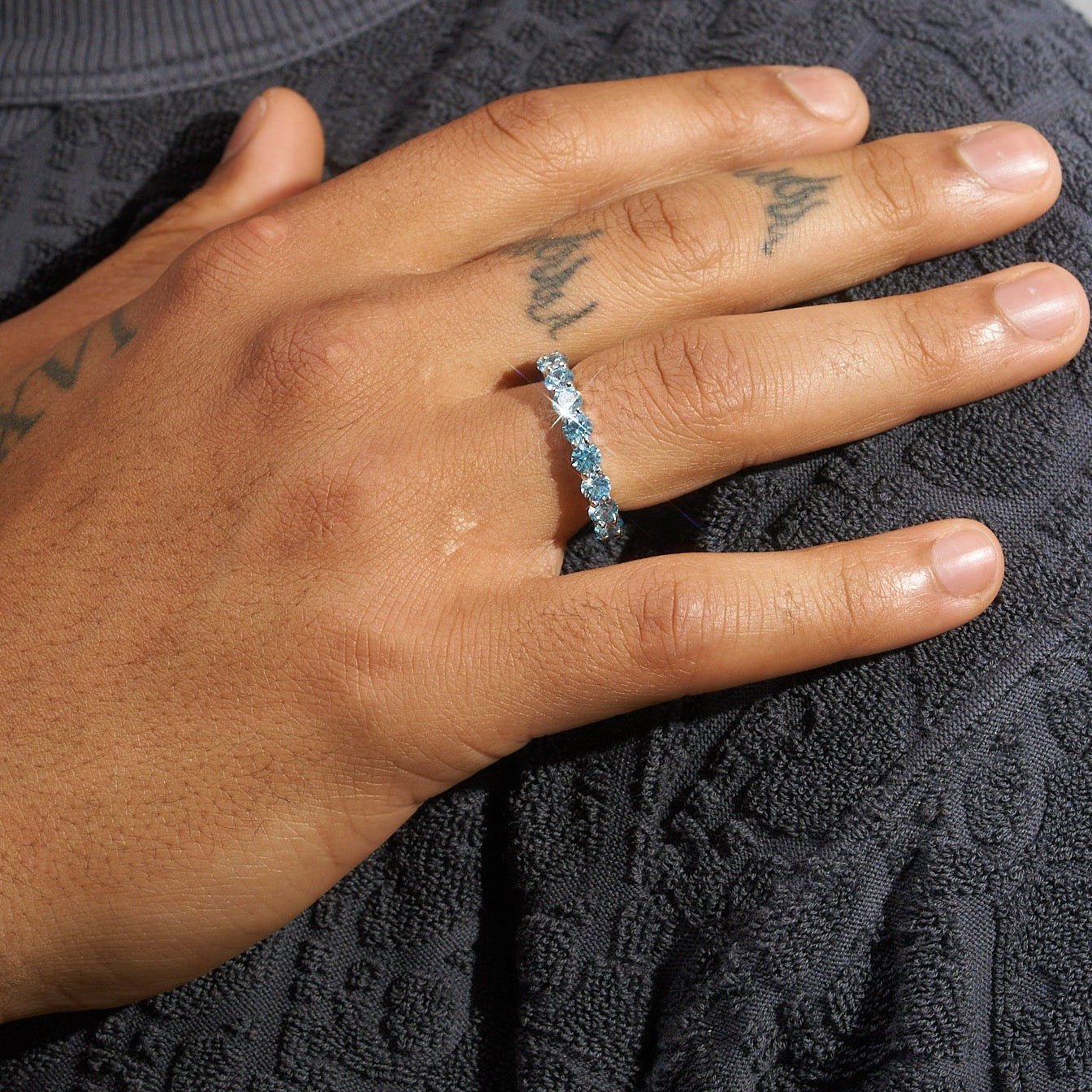 5mm Blue Diamond Ring