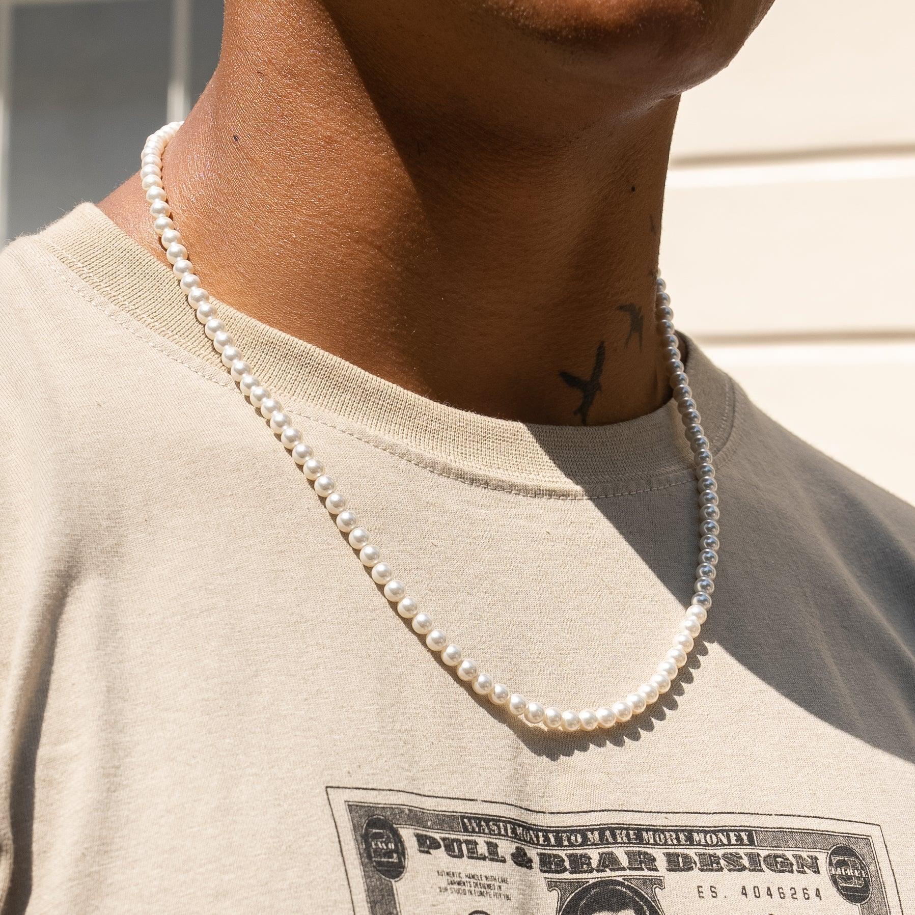 5mm Pearl Necklace - 925 Silver
