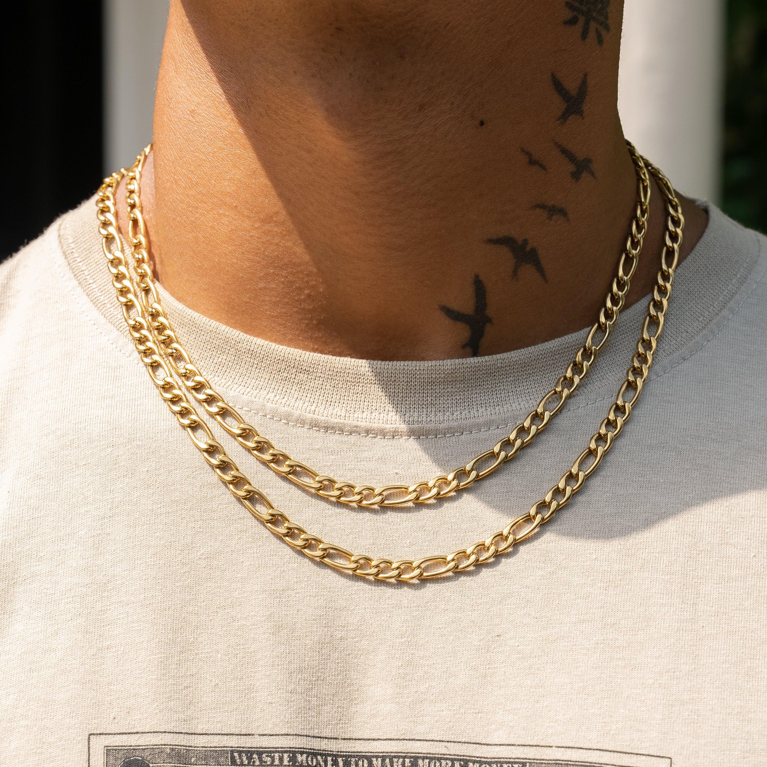 6mm Figaro Chain - Gold - Adamans