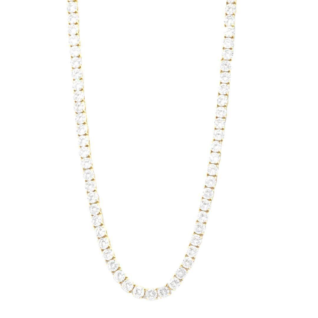 3mm Moissanite Tennis Chain in 18k Vermeil, D Colour, VVS1 clarity stones.
