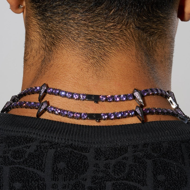 5mm PURPLE PAVE SPIKE TENNIS CHAIN