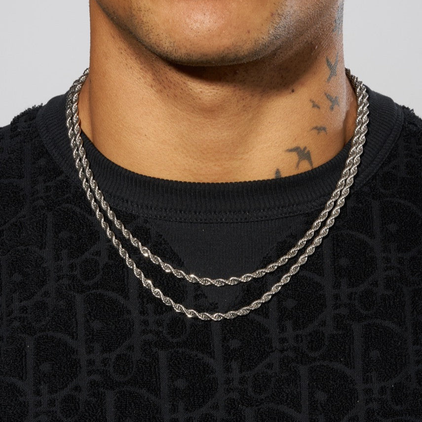 3mm Rope Chain - White Gold