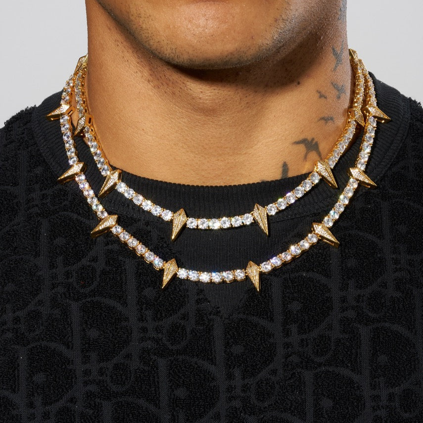 5mm Moissanite Pave Tennis Chain - 18k Vermeil - D Colour - VVS1