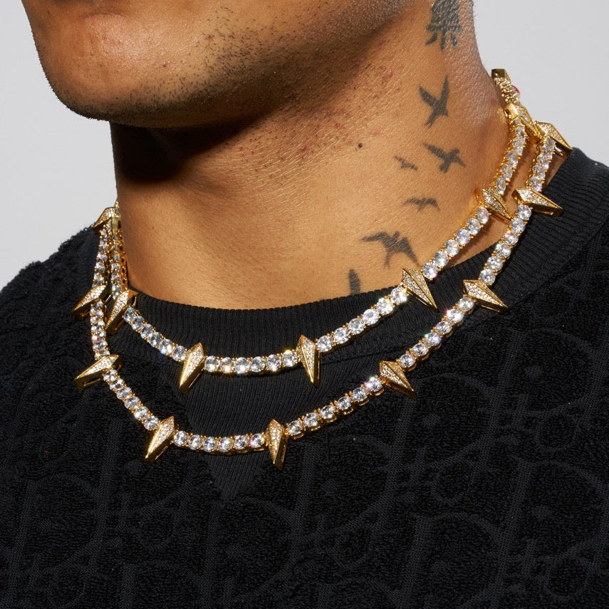 5mm Moissanite Pave Tennis Chain - 18k Vermeil - D Colour - VVS1