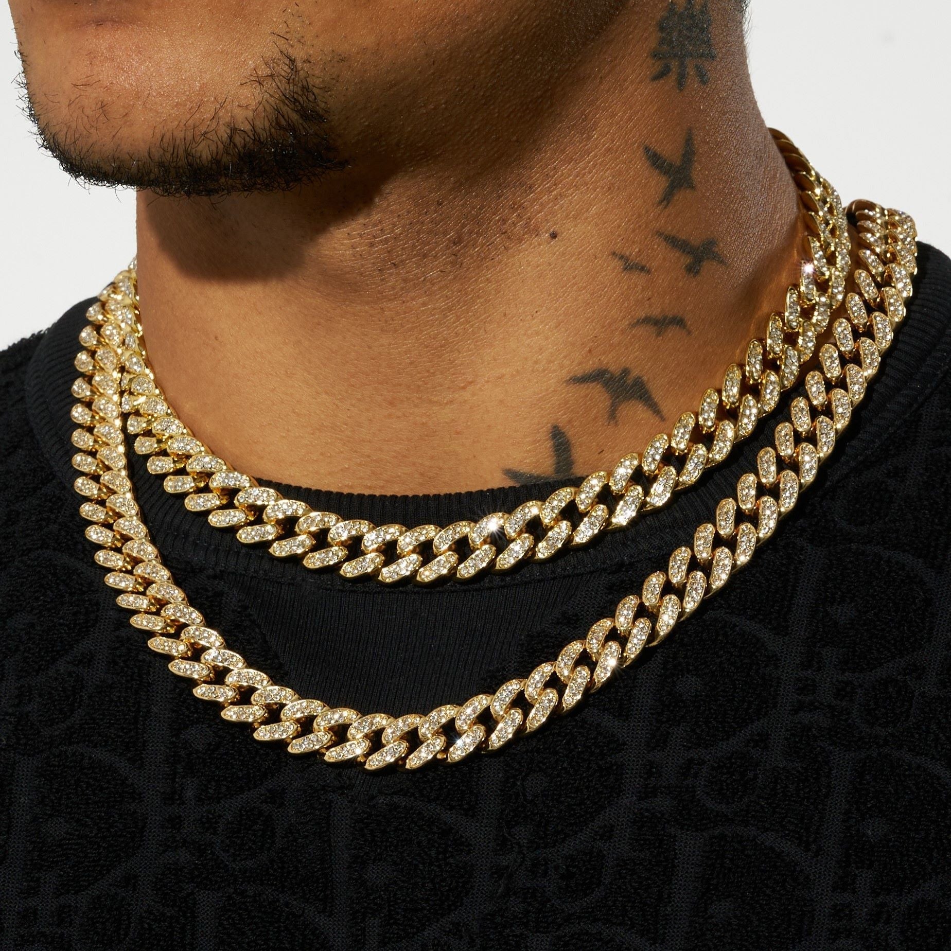 13mm Moissanite Cuban Chain - 18k Vermeil - D Colour - VVS1