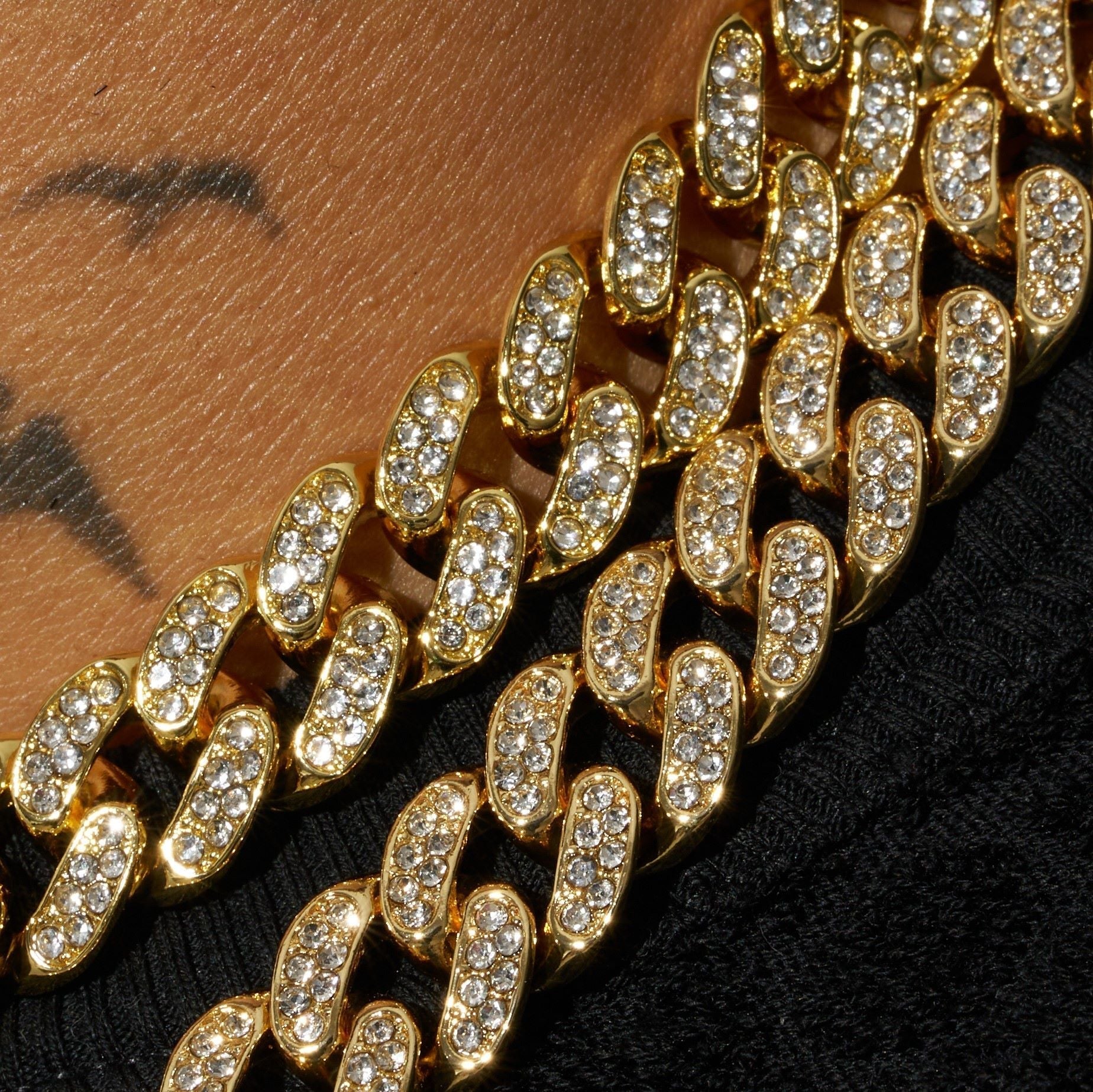 13mm Moissanite Cuban Chain - 18k Vermeil - D Colour - VVS1