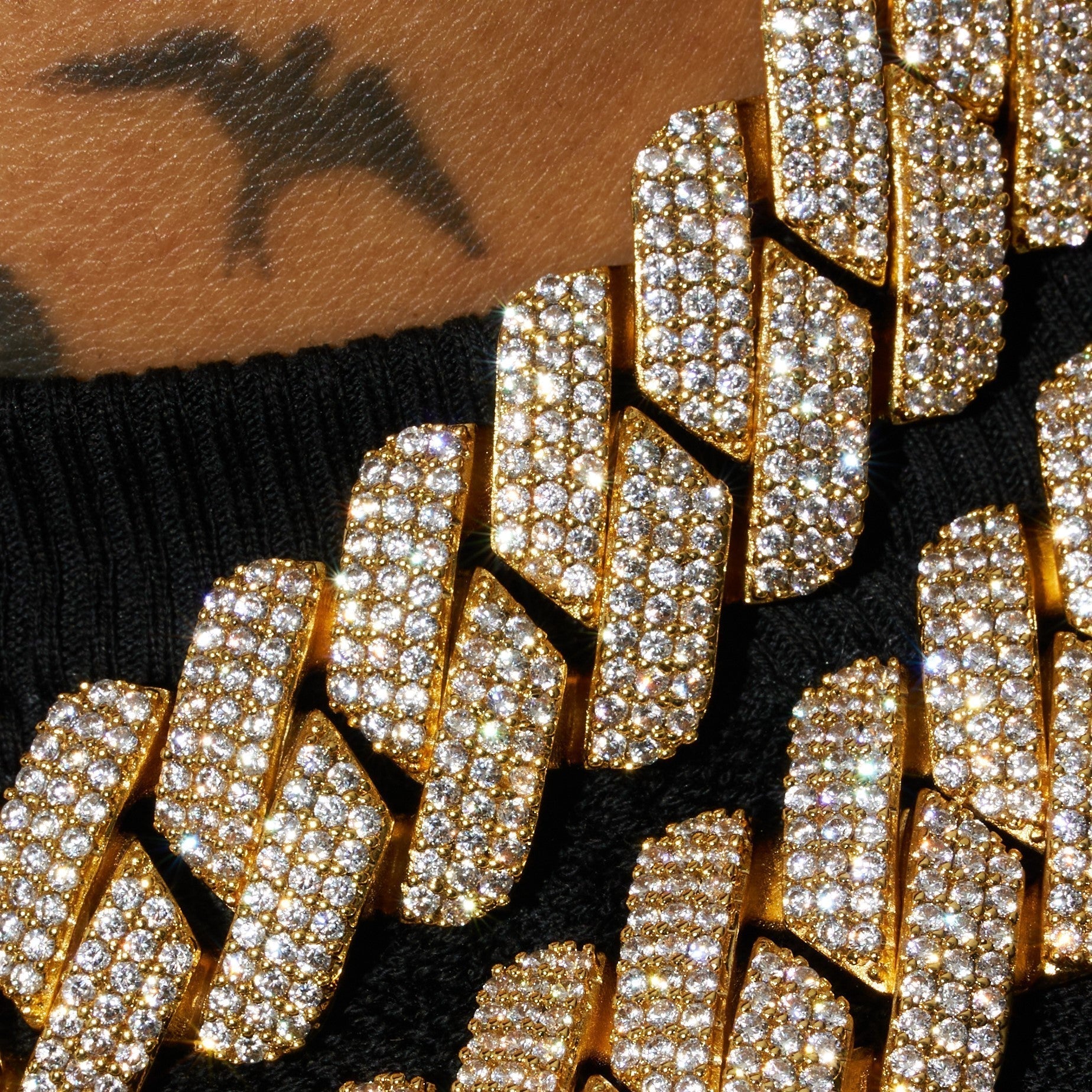 20mm Lab Diamond Monaco Chain - 18k Vermeil - D Colour - VVS1