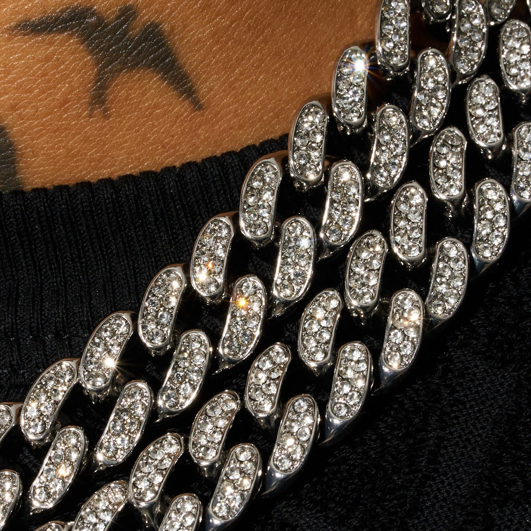 13mm Cuban Chain - White Gold