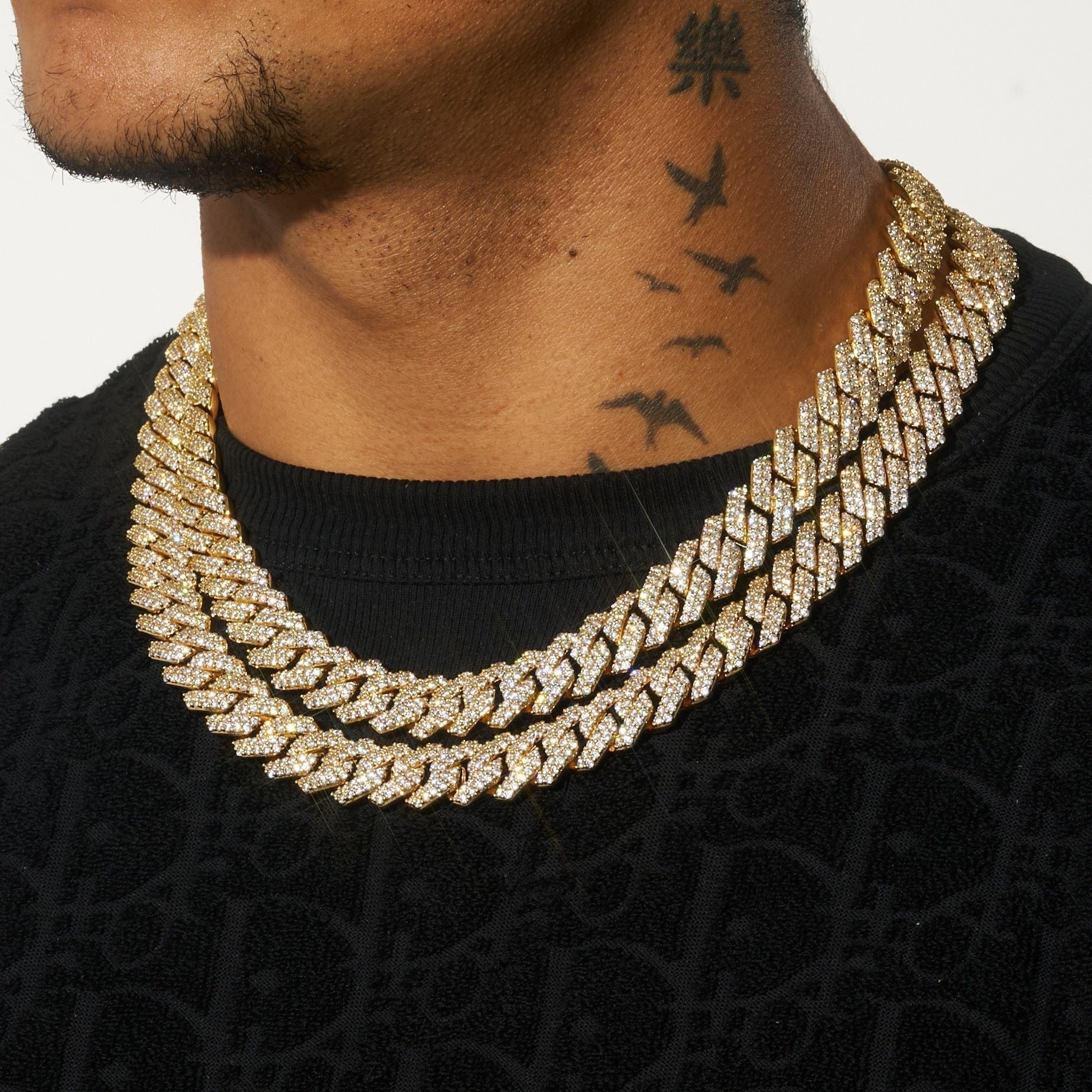 14mm Lab Diamond Monaco Chain - 18k Vermeil - D Colour - VVS1
