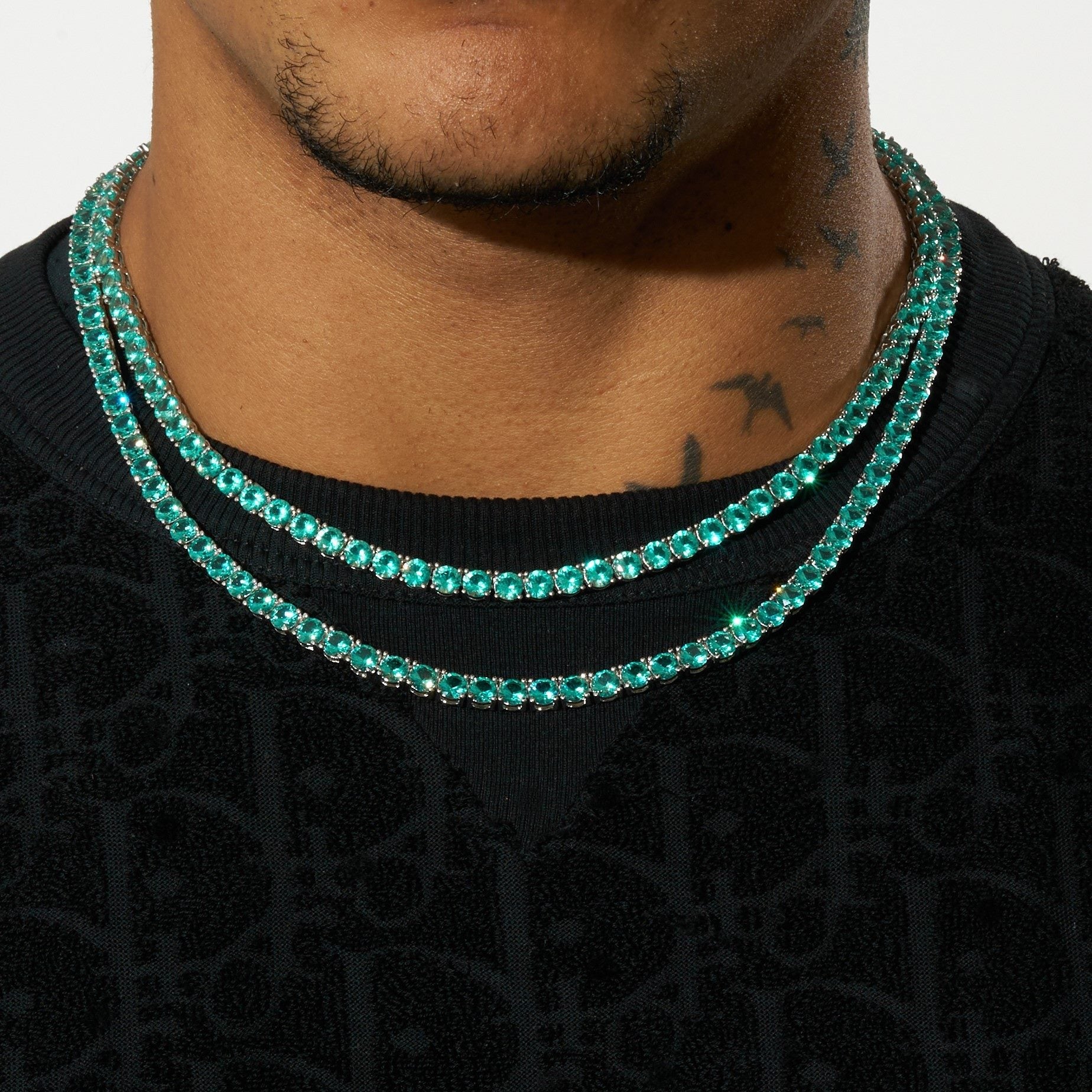 5mm Tennis Chain - Green Emerald