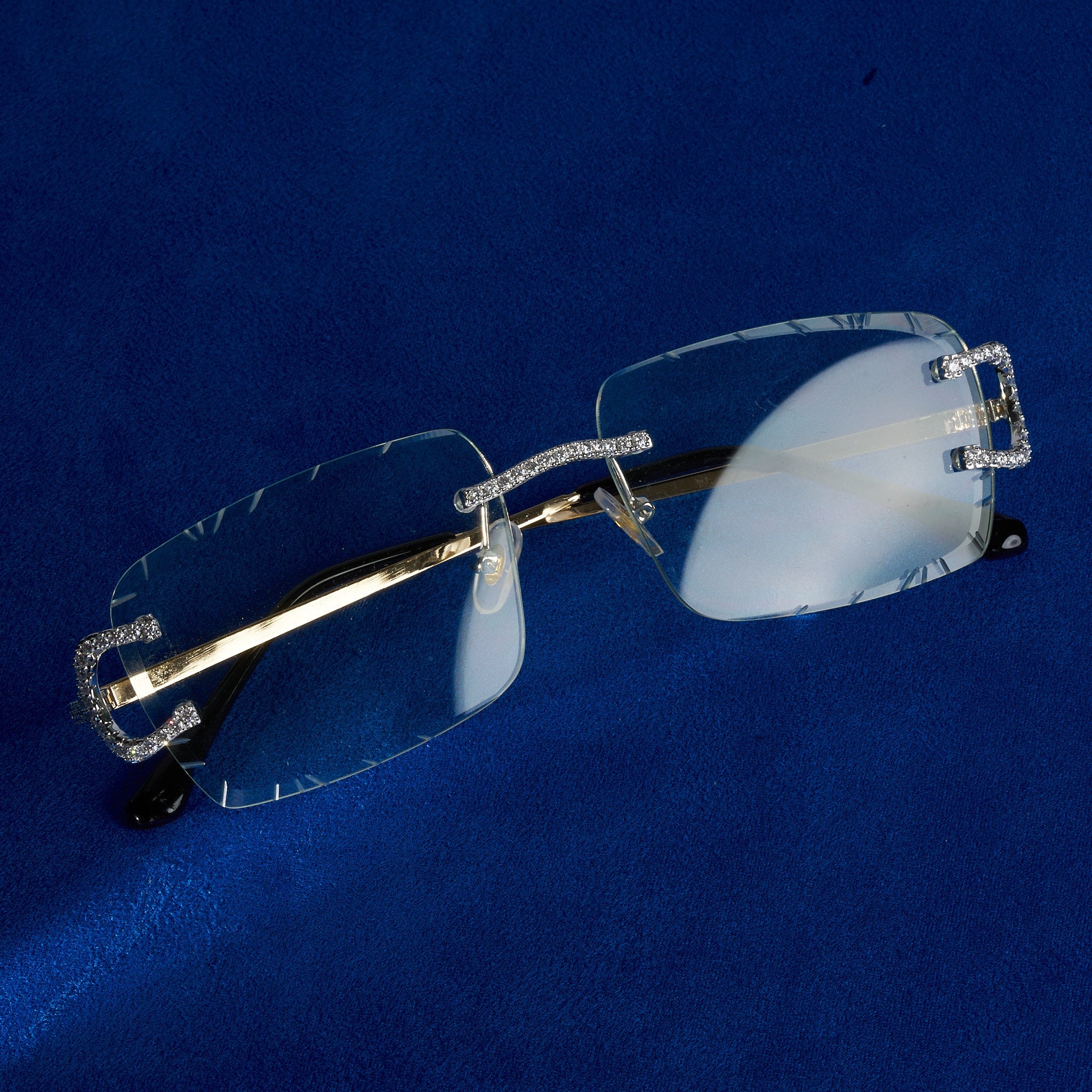 Moissanite Prong Sunglasses Clear - 925 Silver - D Colour - VVS1