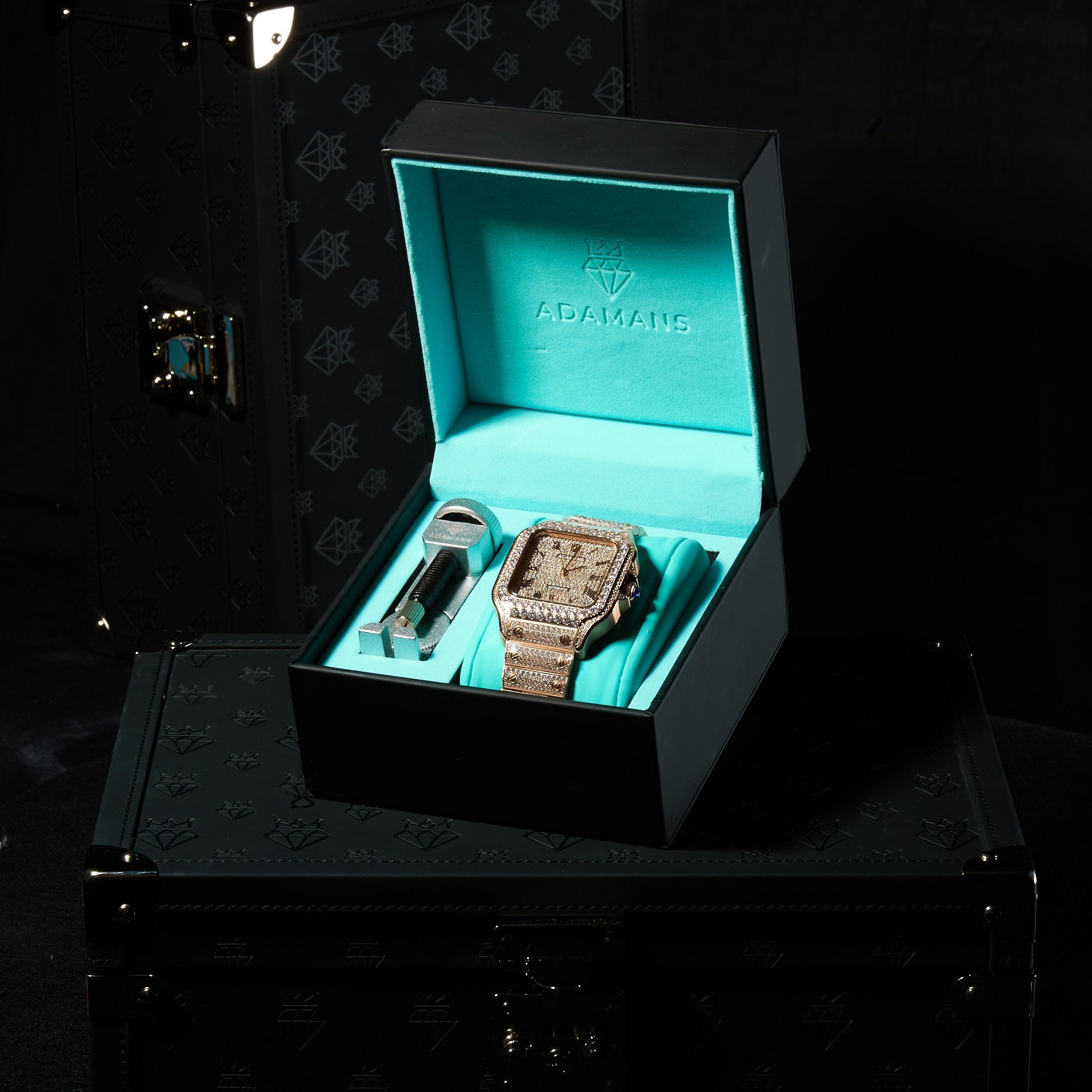 42mm Paved VVS Moissanite Diamond Watch - Rose Gold