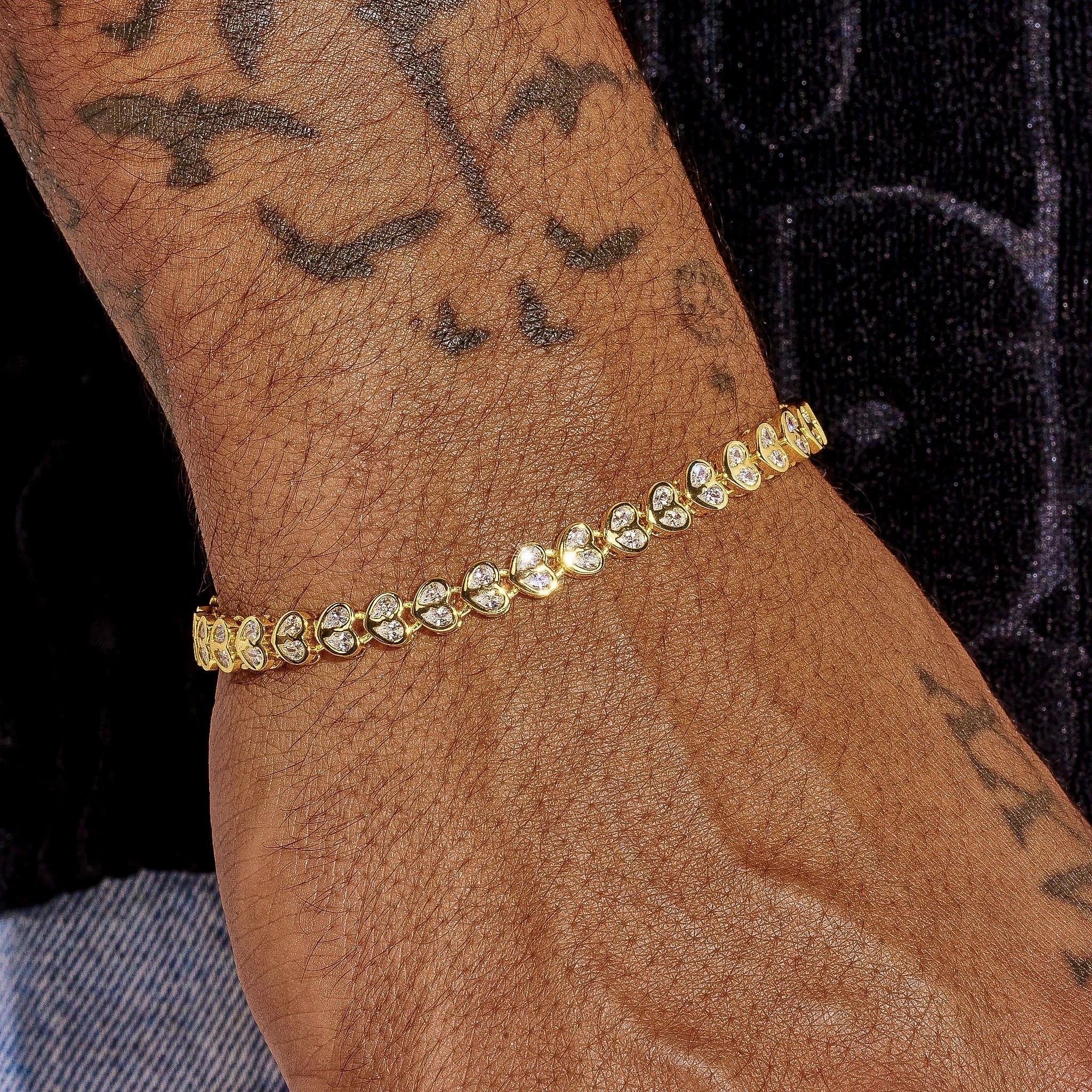 4mm Moissanite Broken Heart Bracelet - 18k Vermeil - D Colour - VVS1