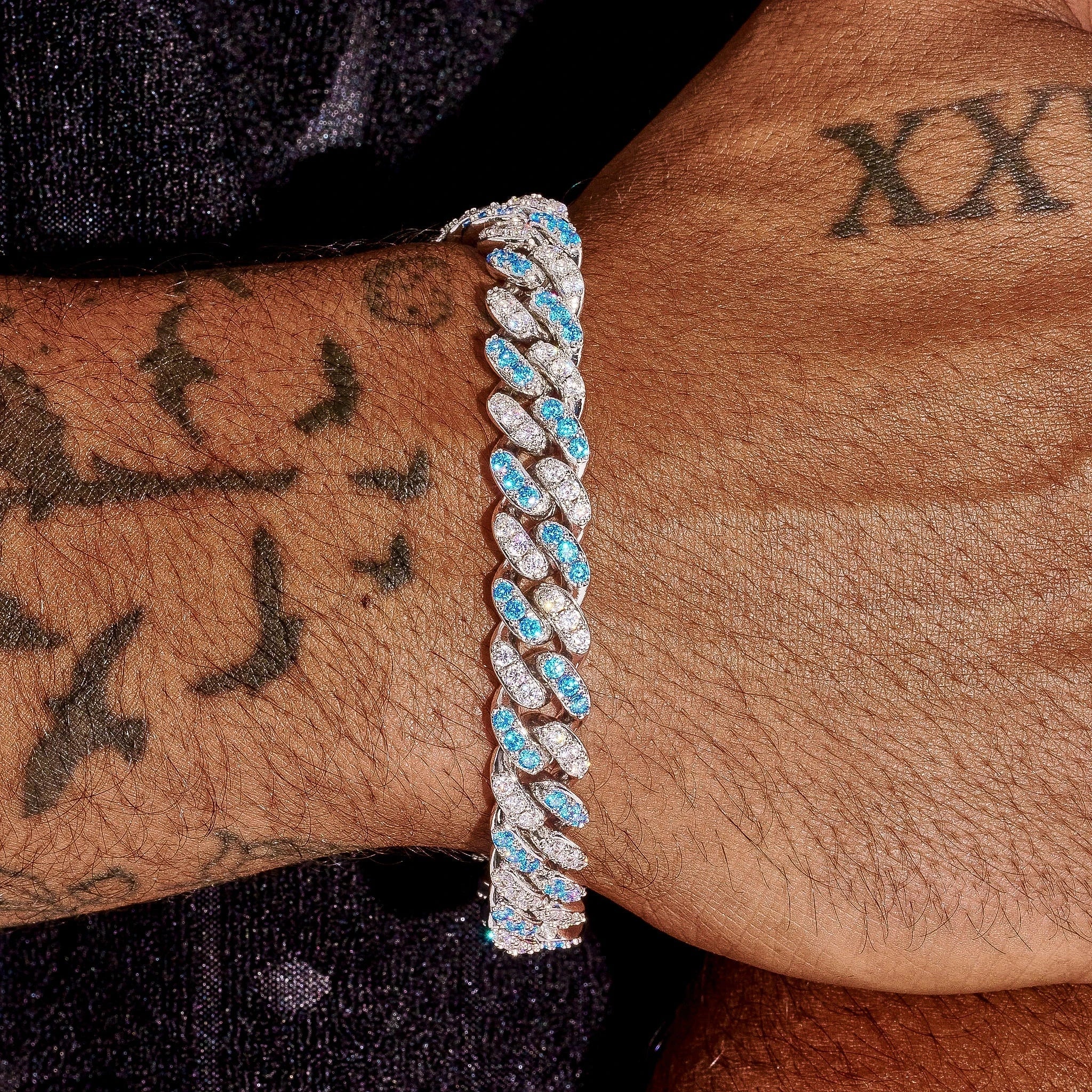 10mm Iced Cuban Bracelet - Two Tone