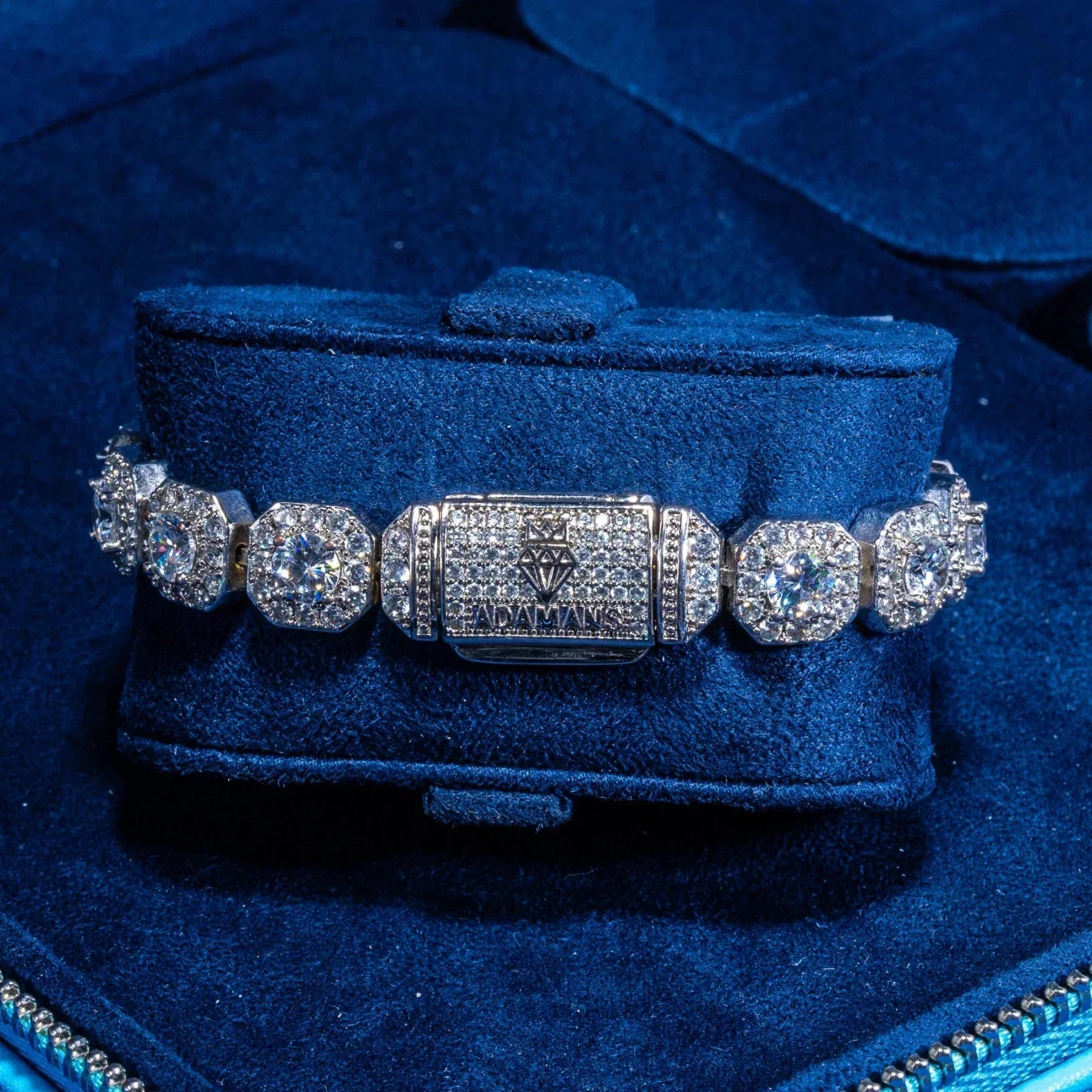 10mm IGI Diamond Clustered Tennis Bracelet - 925 Silver - D Colour - VVS1