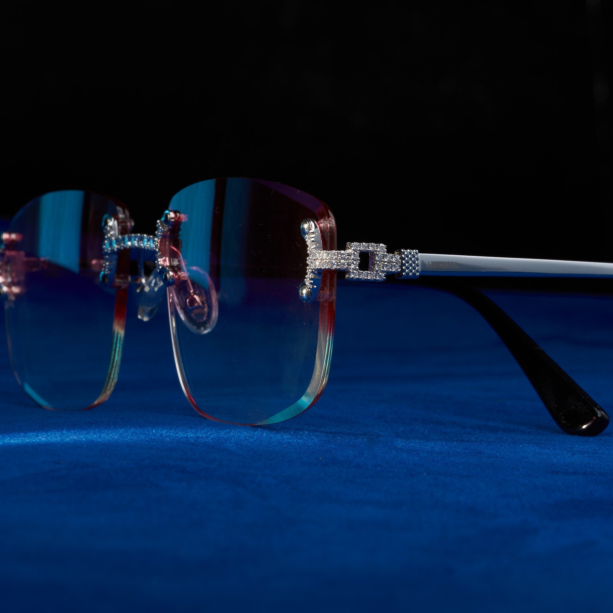 Moissanite Rimless Square Sunglasses Pink - 925 Silver - D Colour - VVS1