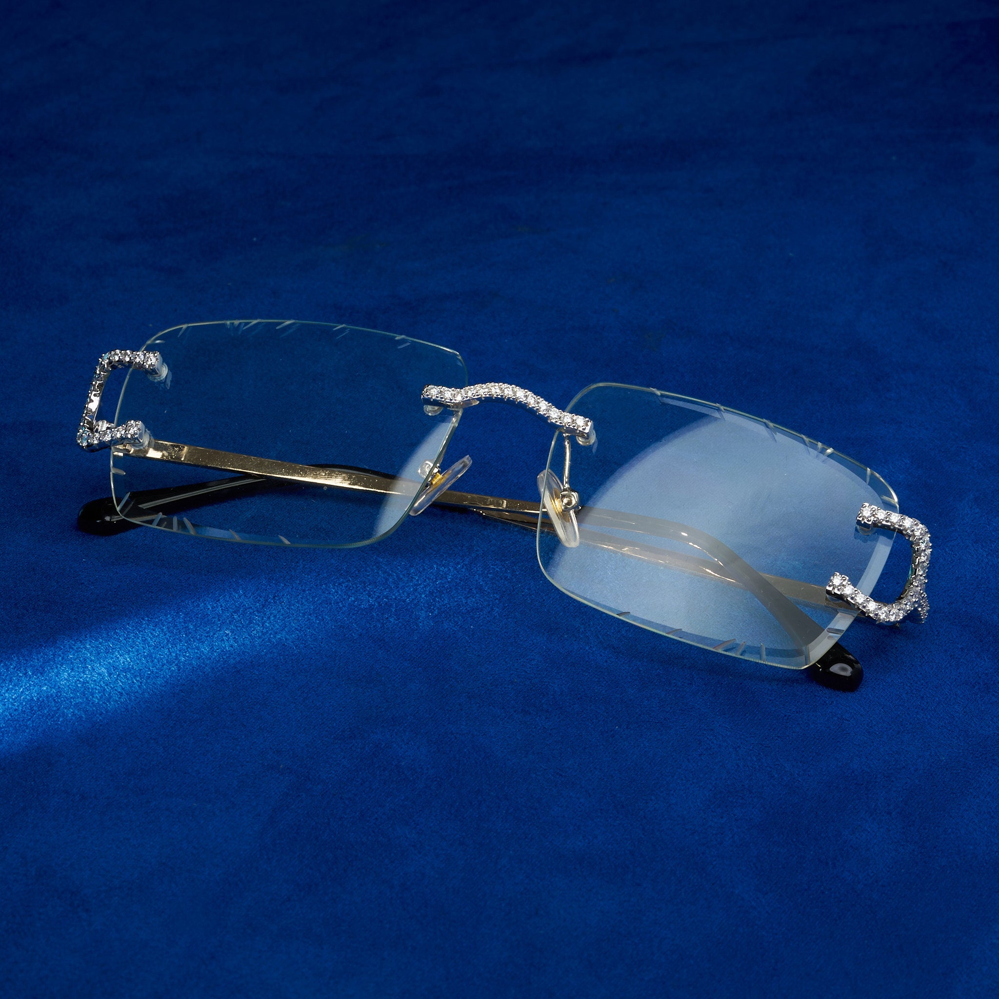 Moissanite Prong Sunglasses Clear - 925 Silver - D Colour - VVS1
