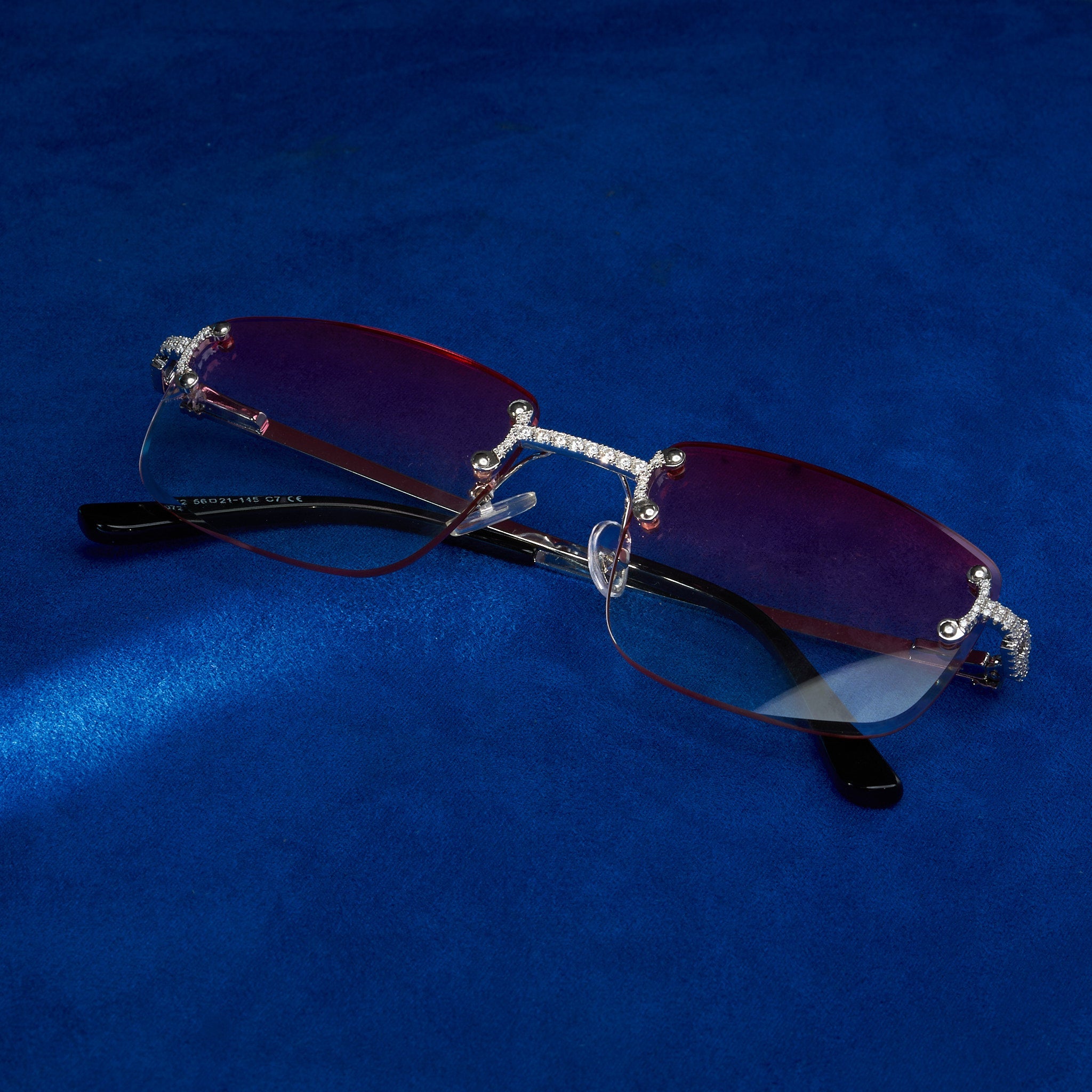 Moissanite Rimless Square Sunglasses Pink - 925 Silver - D Colour - VVS1