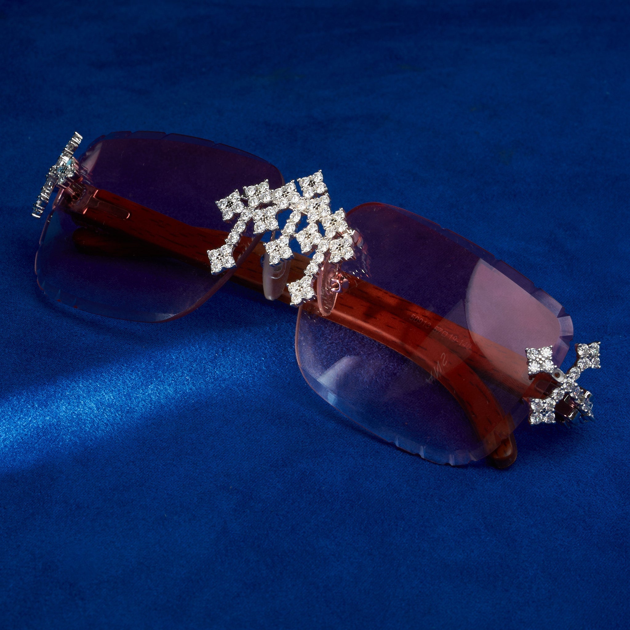 Moissanite Fleuree Cross Sunglasses Pink - 925 Silver - D Colour - VVS1