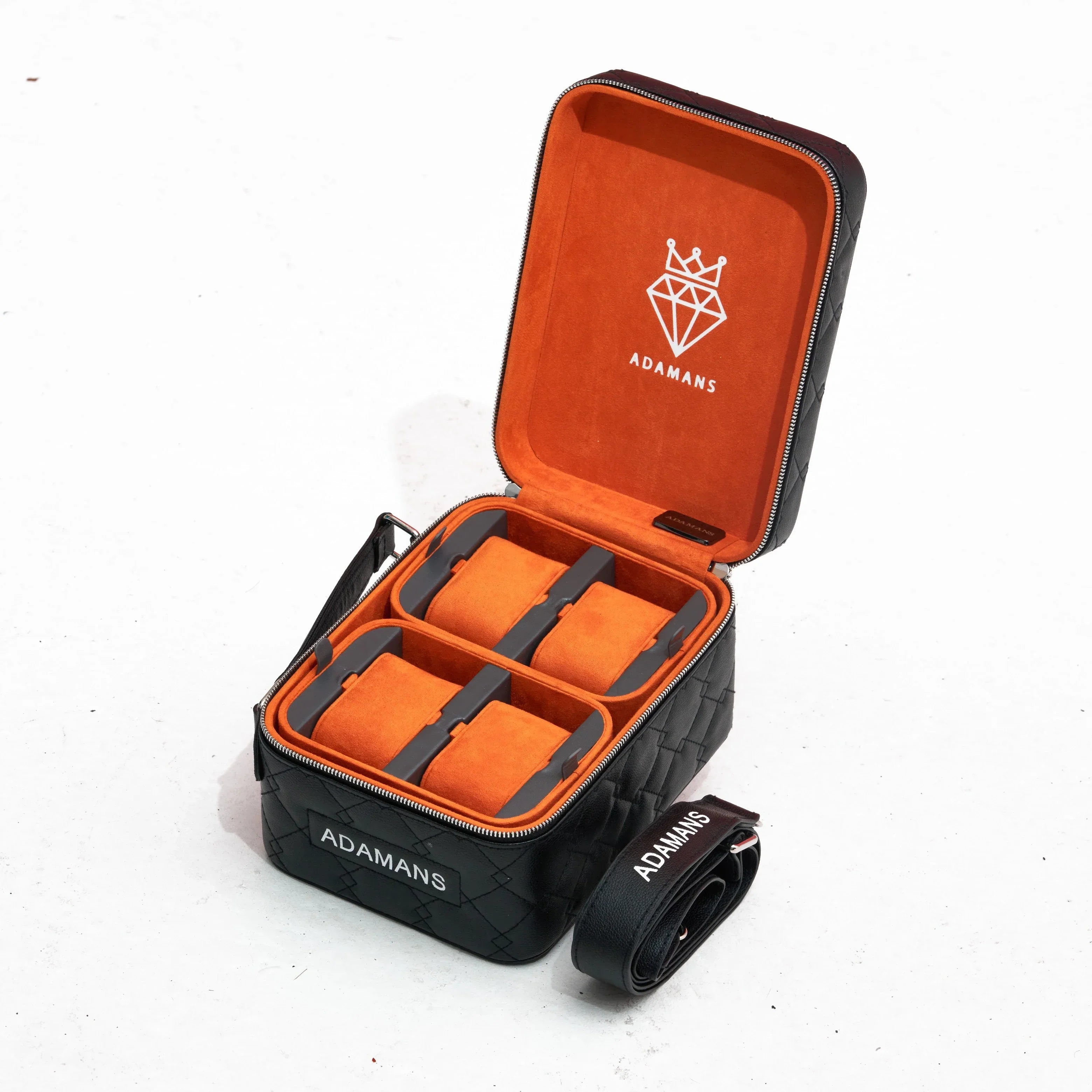 Small Leather Travel Jewellery Case - Black