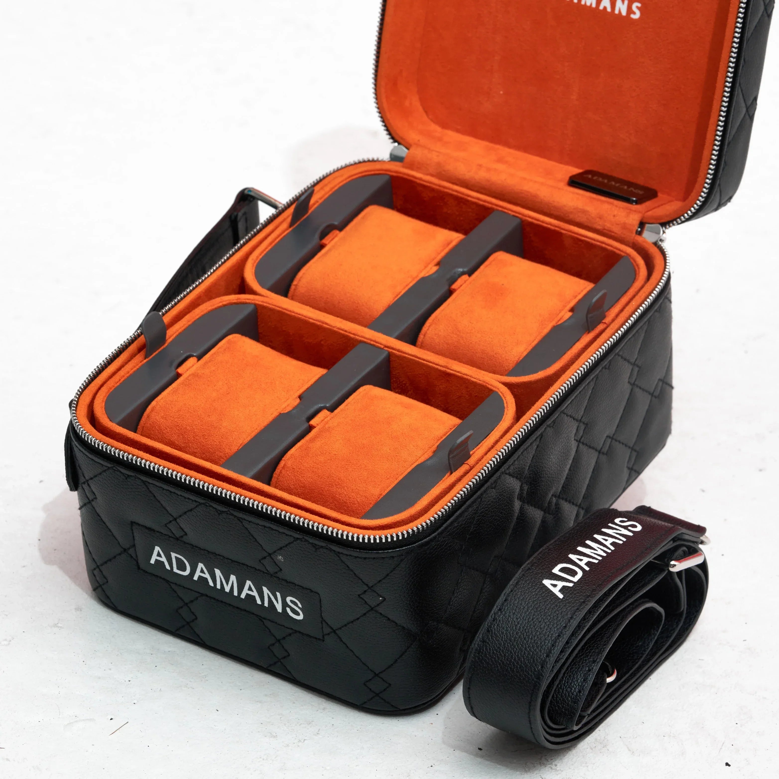Small Leather Travel Jewellery Case - Black