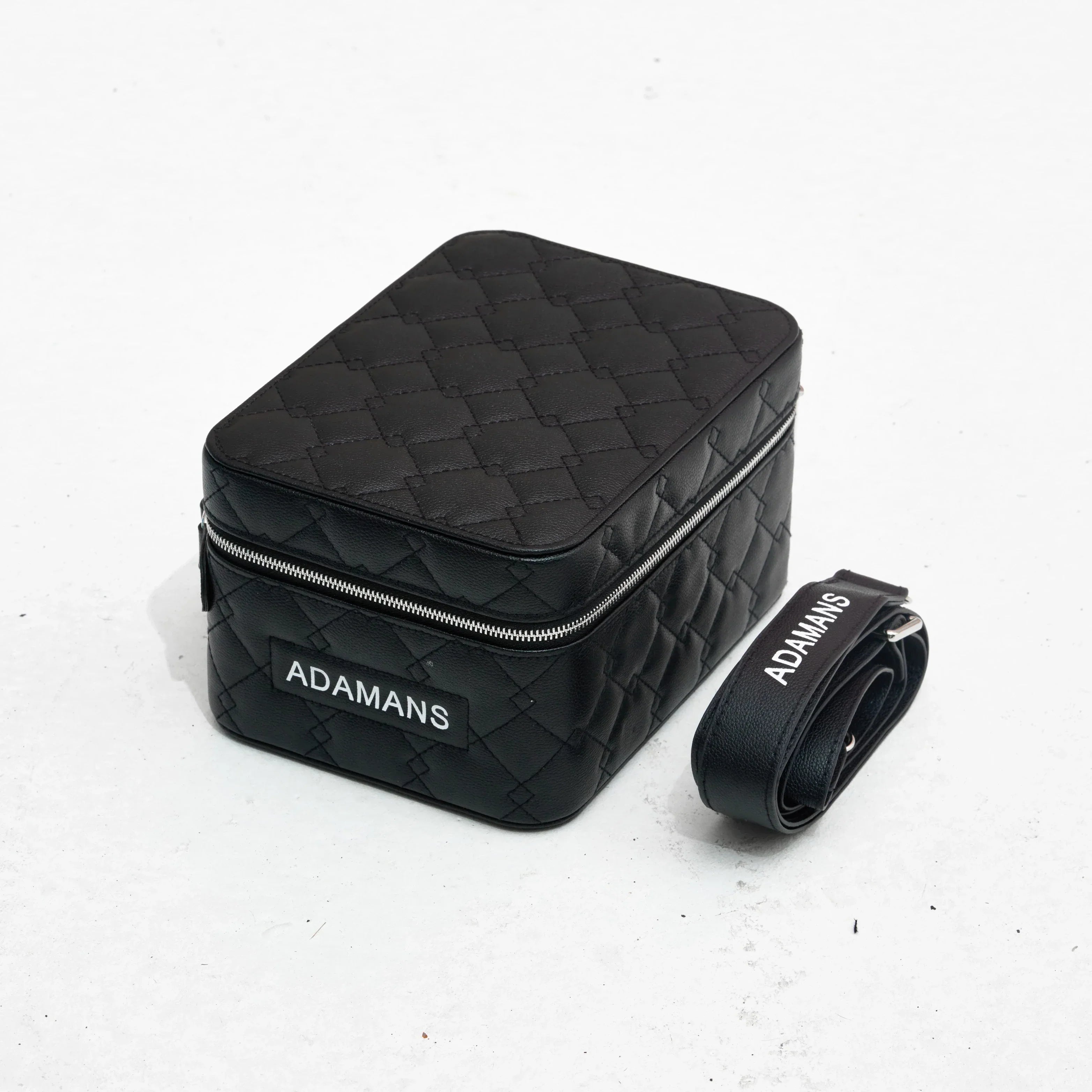 Small Leather Travel Jewellery Case - Black
