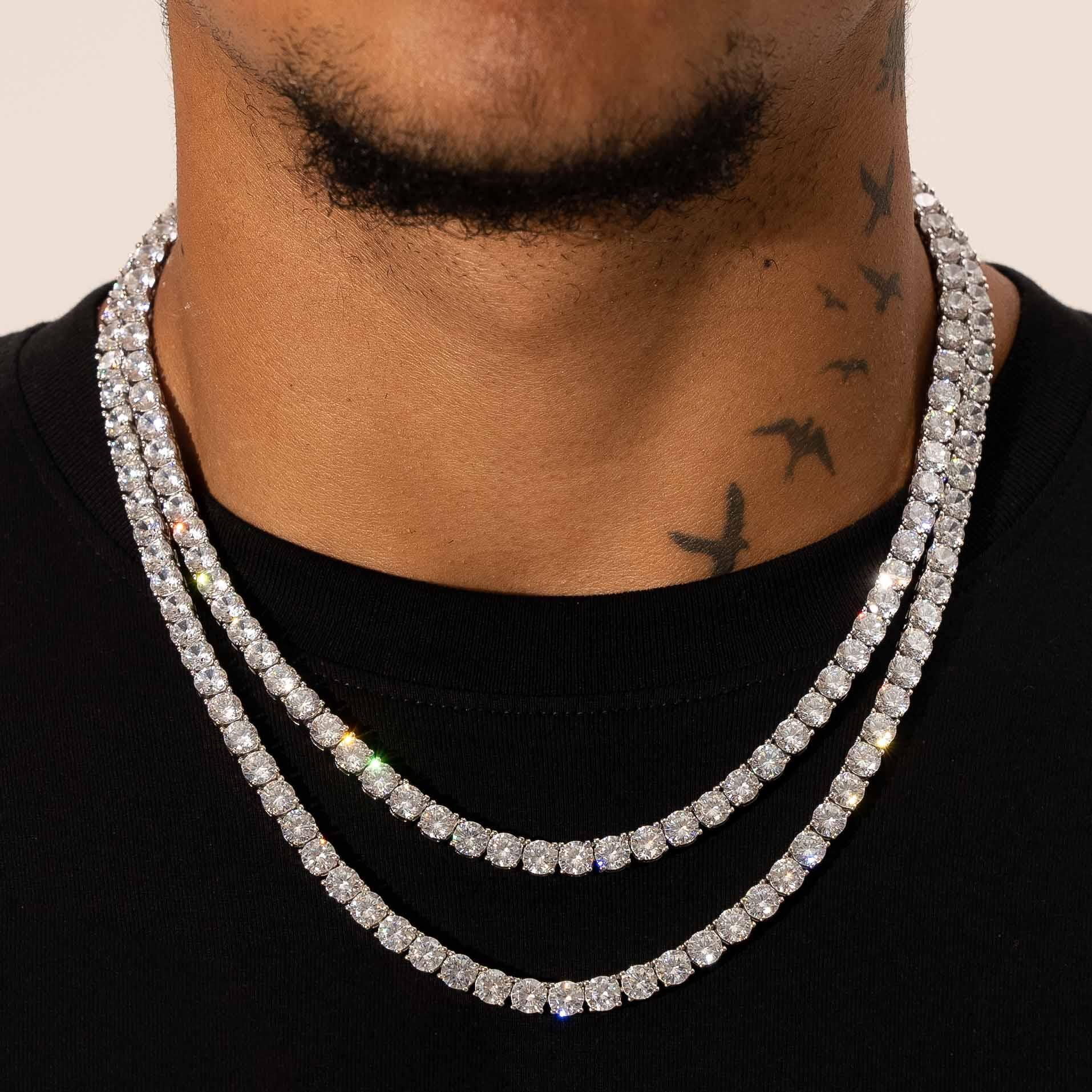 6mm Moissanite Tennis Chain - 925 Silver - D Colour - VVS1