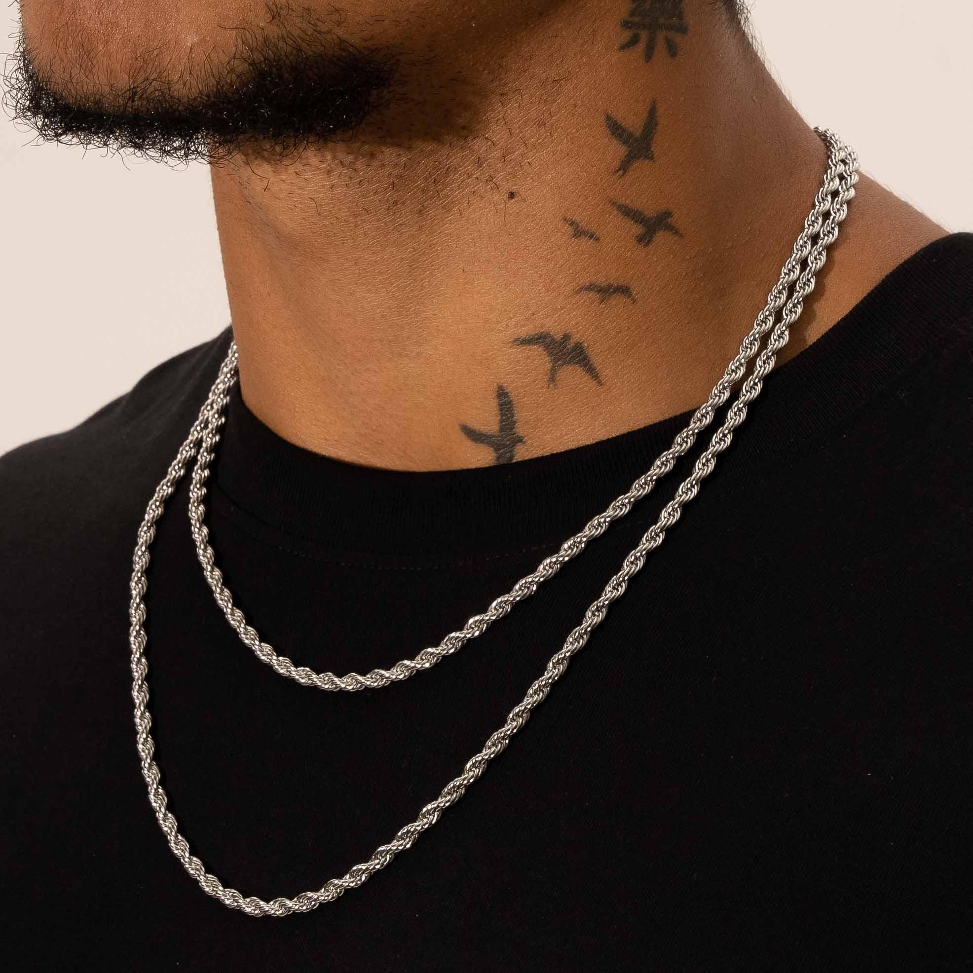 3mm Rope Chain - White Gold