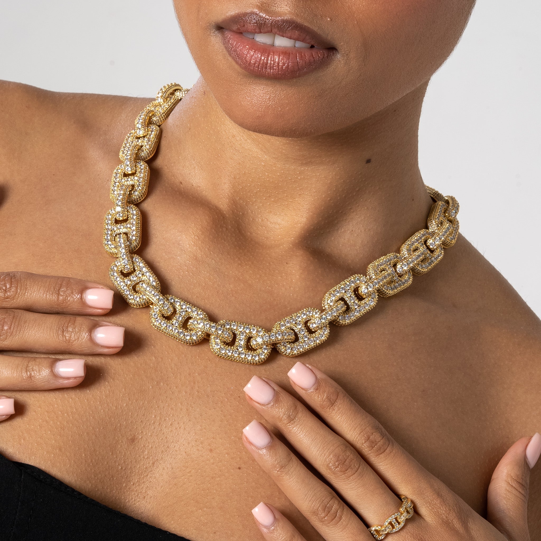17mm G-Link Diamond Chain - Gold